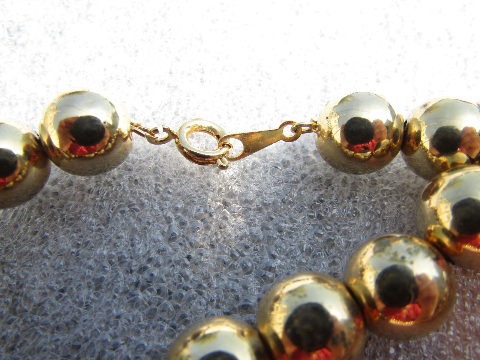 Vintage 10mm Gold Tone Beaded Necklace, 35", 1960's-1980's - 3