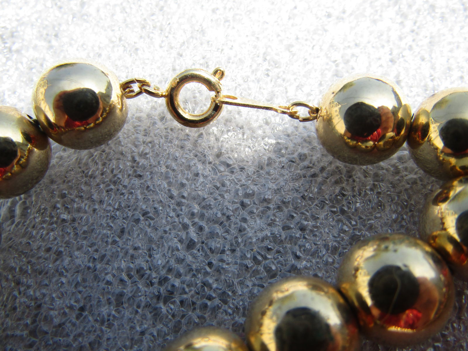 Vintage 10mm Gold Tone Beaded Necklace, 35", 1960's-1980's - 4