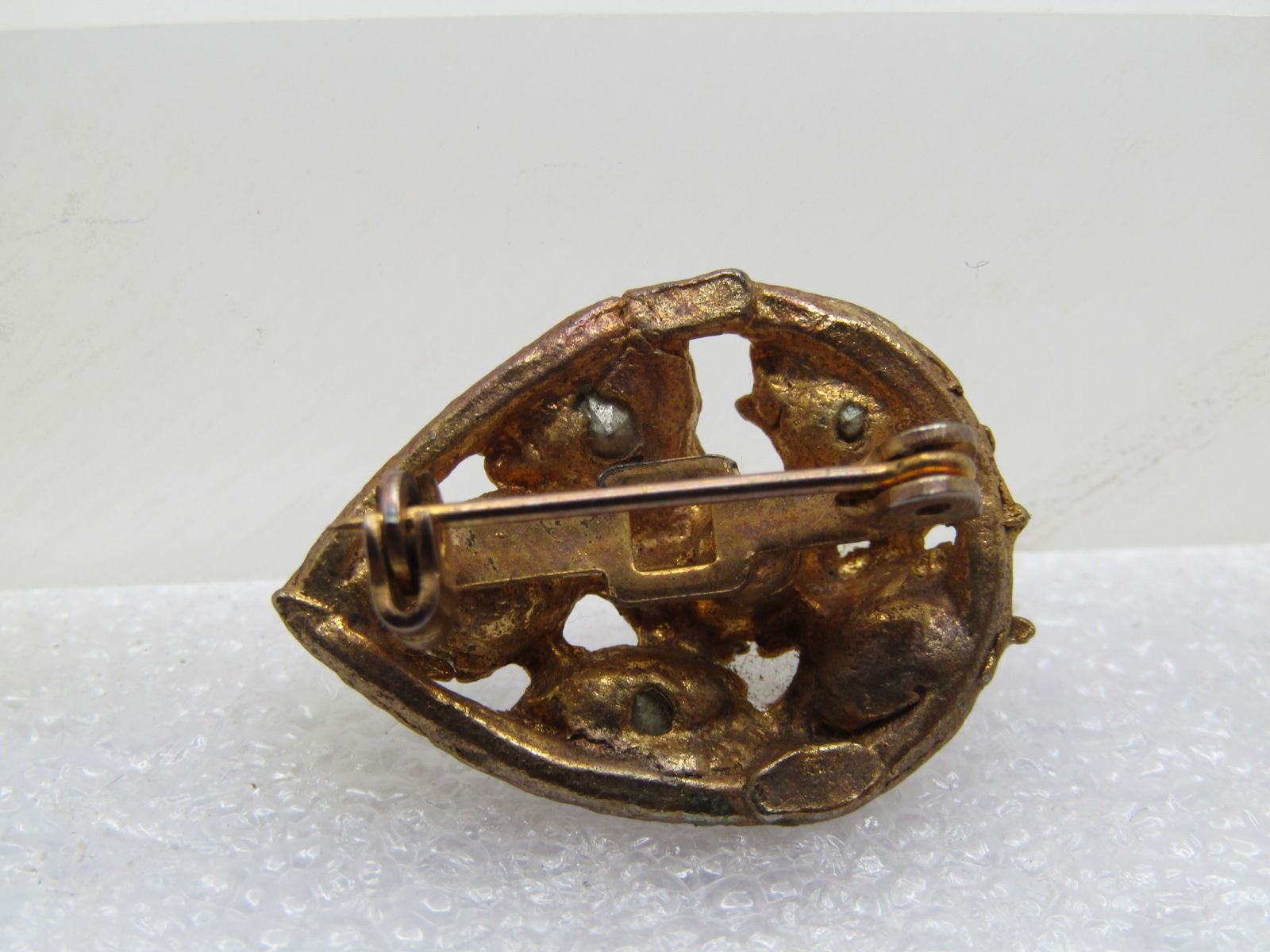 Vintage Aurora Borealis Rhinestone Brooch, 1950's, Pear-Shaped - 4