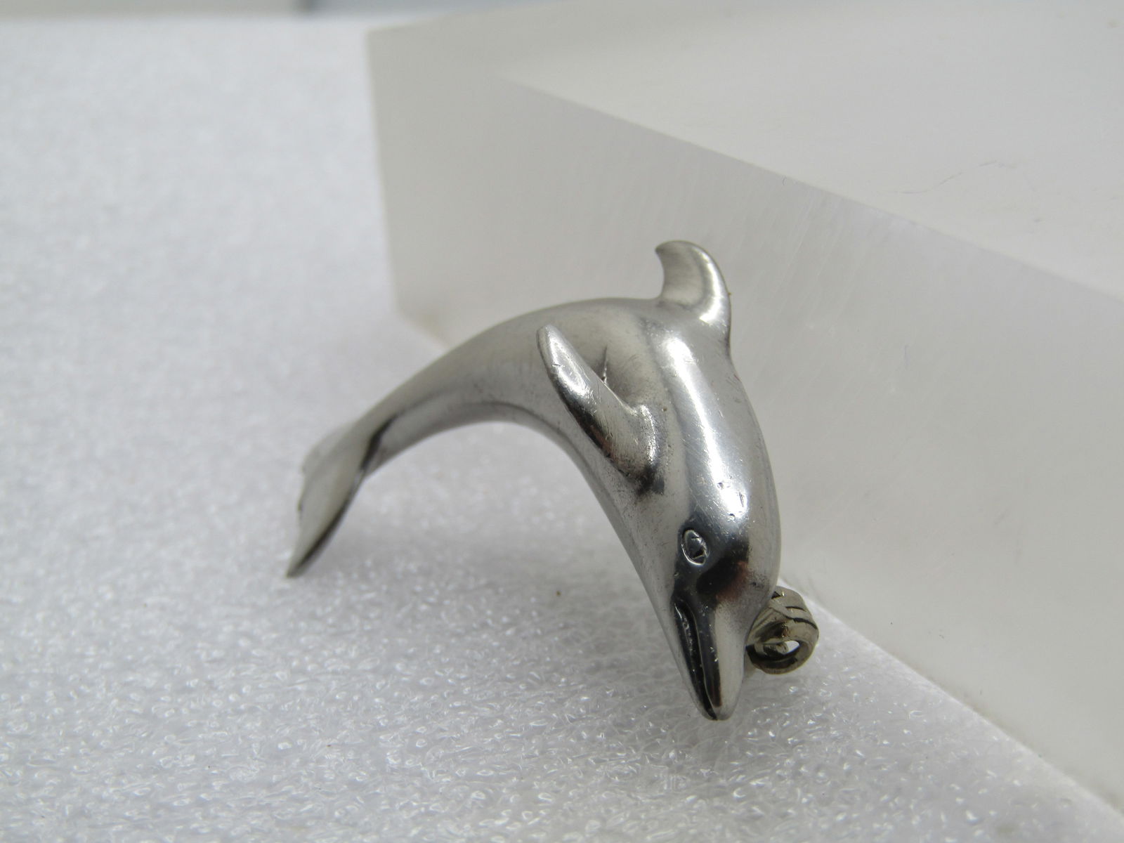 Vintage Curved Dolphin Brooch, 1970's-1980's - 2