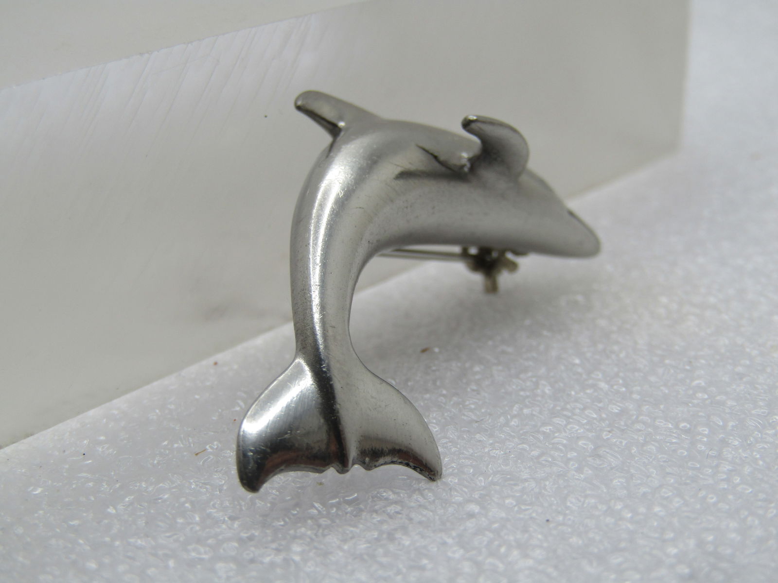 Vintage Curved Dolphin Brooch, 1970's-1980's - 3