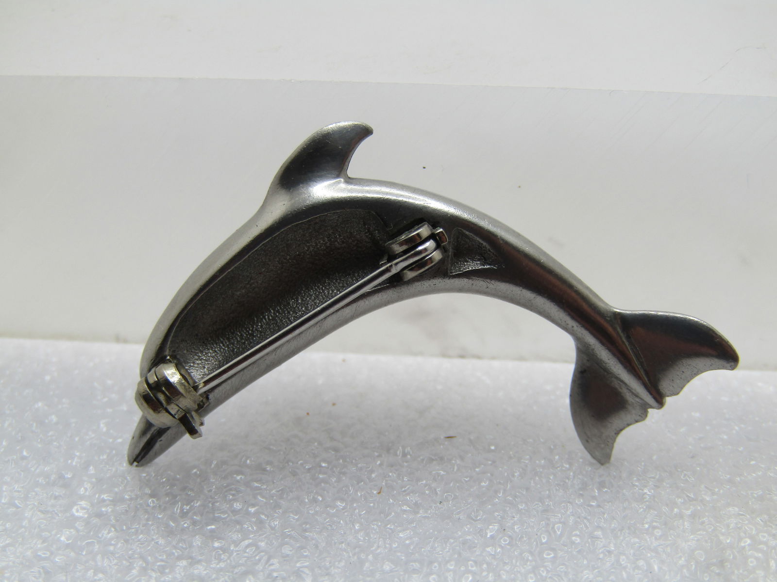 Vintage Curved Dolphin Brooch, 1970's-1980's - 4
