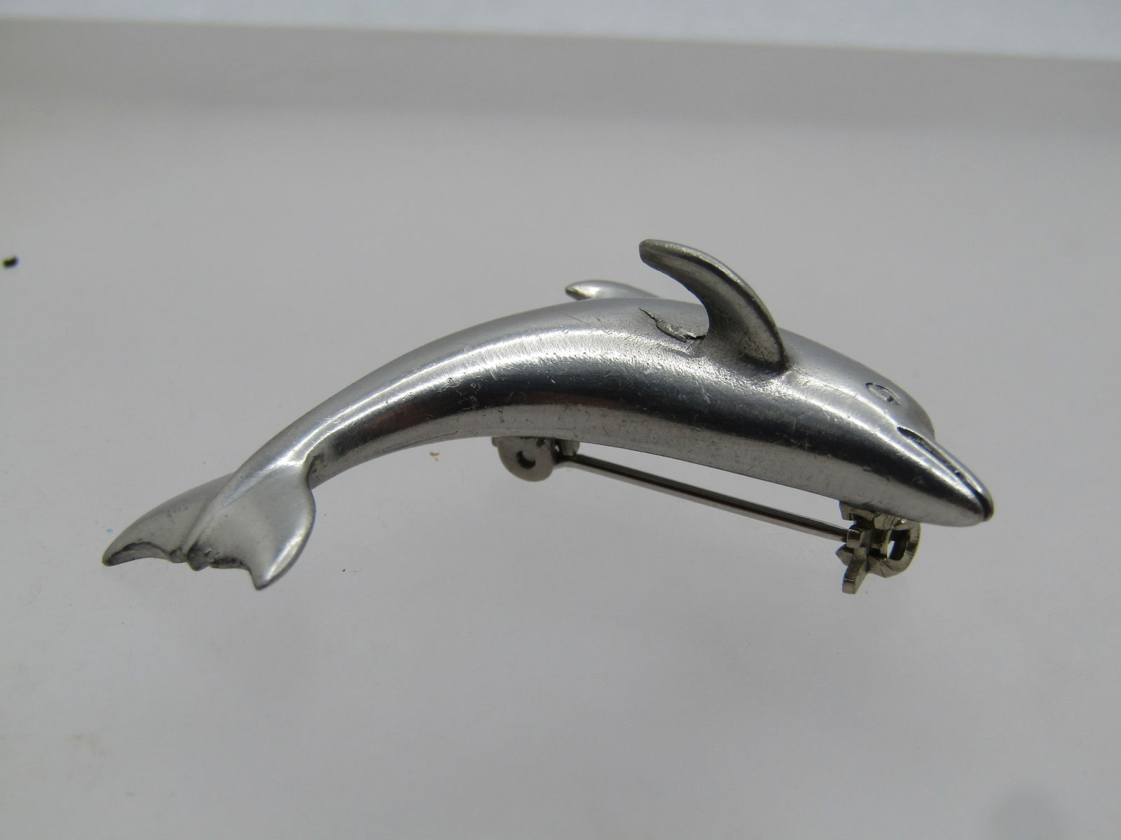 Vintage Curved Dolphin Brooch, 1970's-1980's - 5