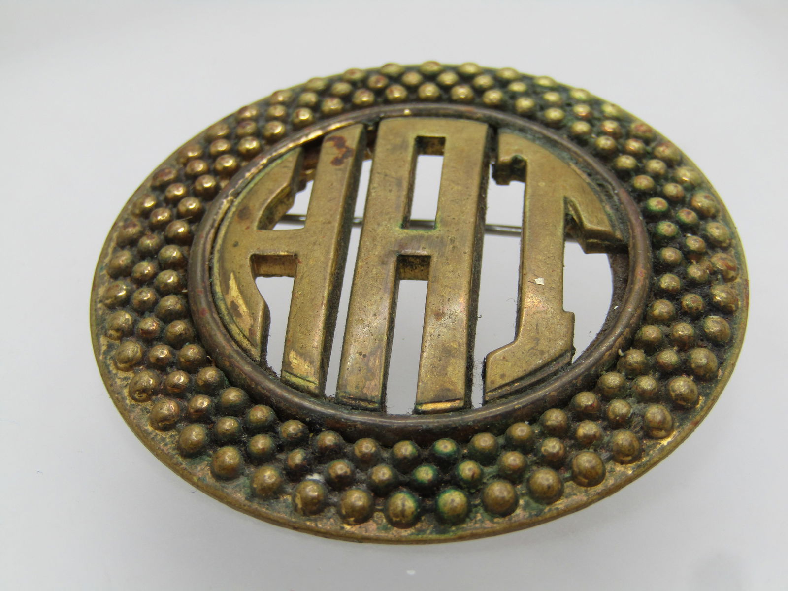 Vintage Monogrammed Brooch - HAI or HAT or HAJ - Signed Monocraft, 1930's - 6