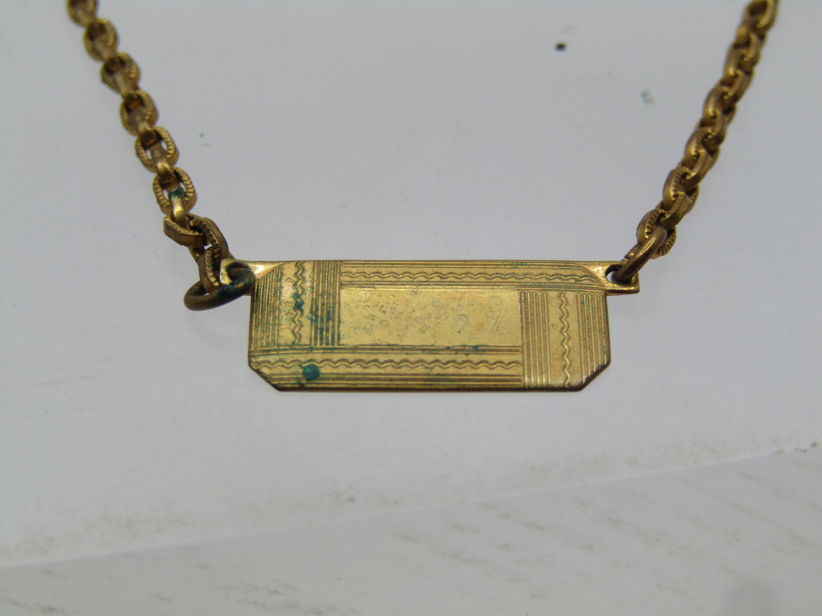 Vintage Swank Tie Park & Chain, Art Deco Engravable, 1930's - 5