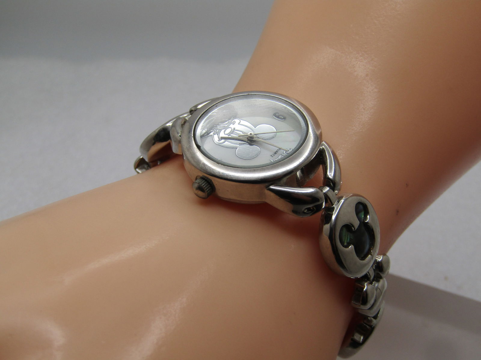 Vintage Mickey Mouse Watch, Inlaid Shell Band, Accutime, 1990's - 3