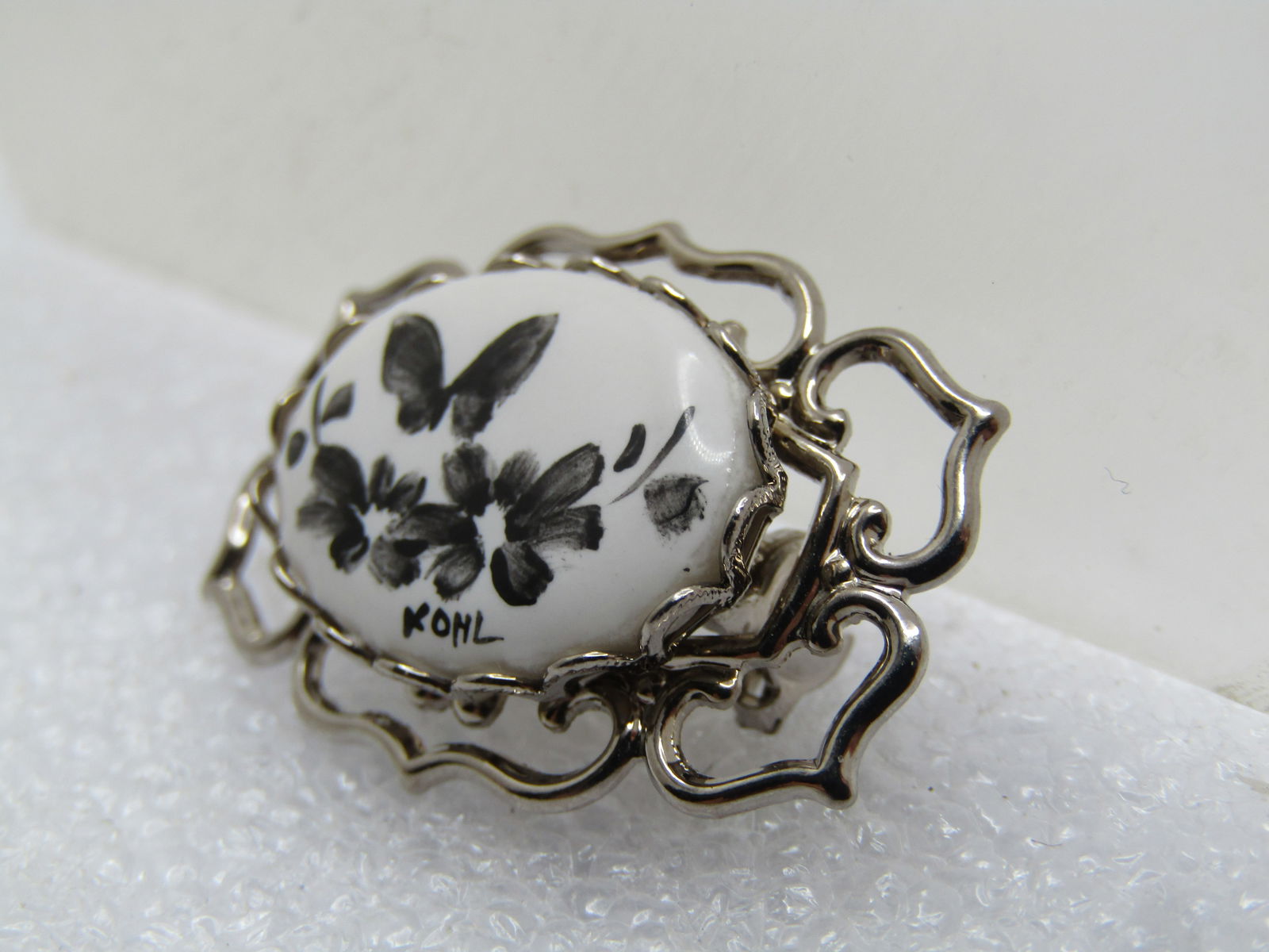 Vintage Hand Painted Butterfly Brooch, Signed Kohl, 1960's-1970's - 2