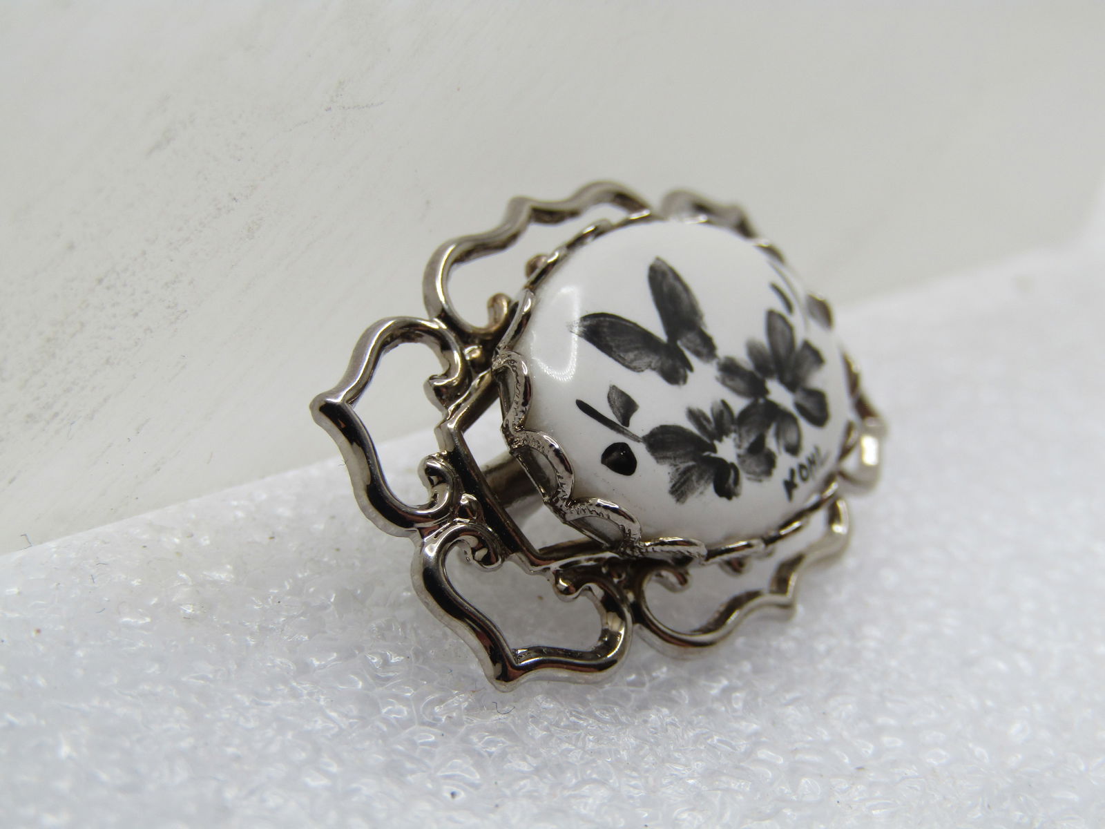 Vintage Hand Painted Butterfly Brooch, Signed Kohl, 1960's-1970's - 3