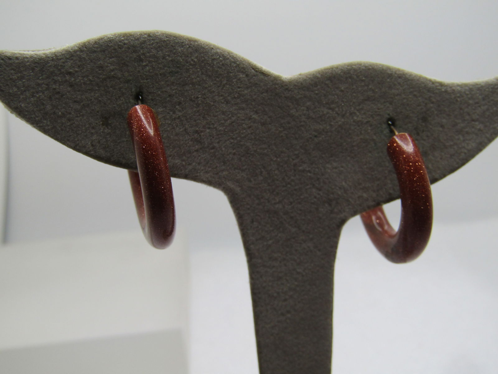 Vintage Goldstone Hoop Earrings, Pierced 1960's-1970's.: Vintage Goldstone Hoop Earrings, Pierced 1960's-1970's. The hoops are 1" long and appx. 4.5mm. They have gold filled posts with clutches. They are not marked or signed. Good to very good condition.