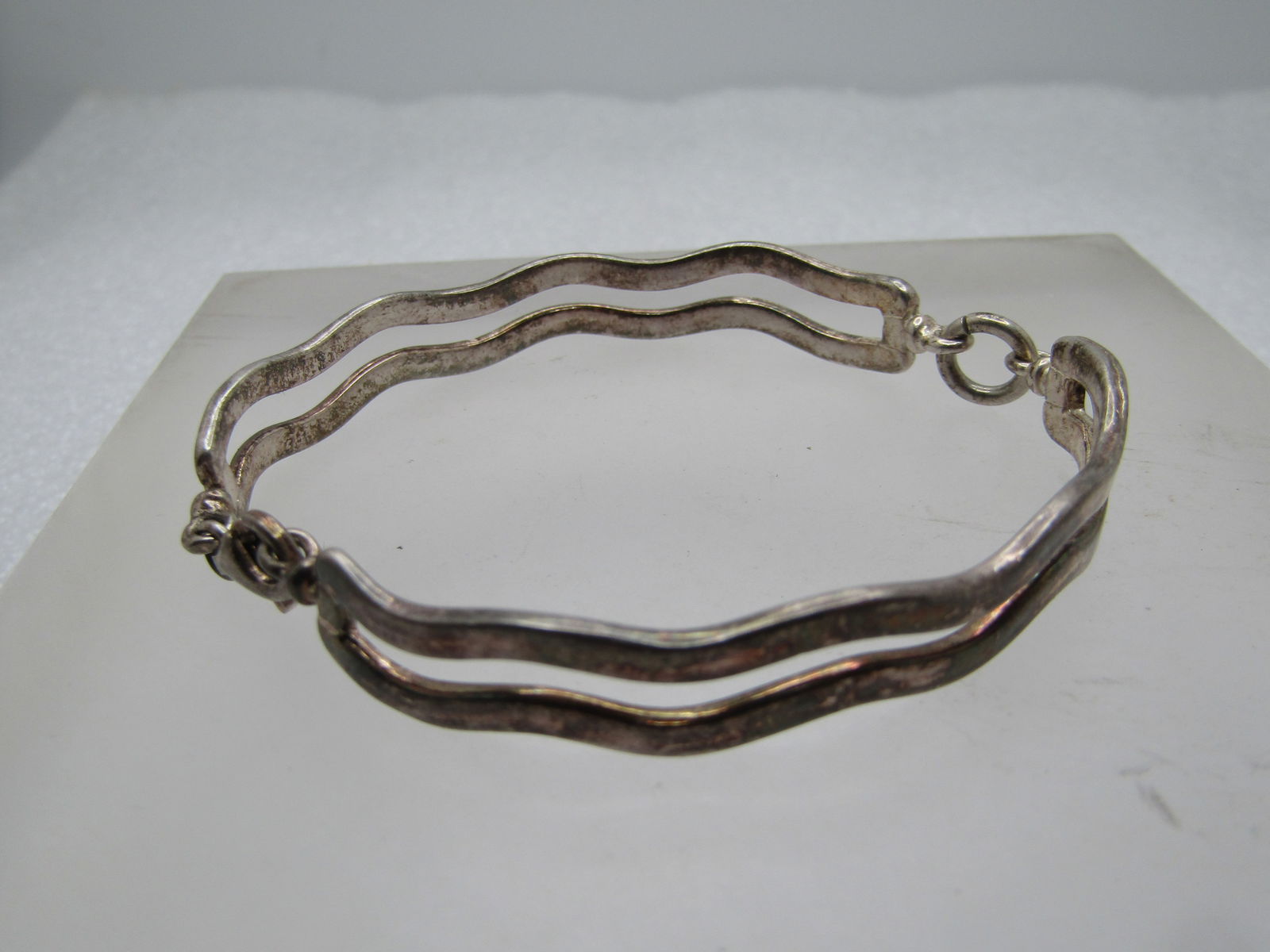 Vintage Sterling Two Piece Wavy Bracelet, 7", 1980's-1990's - 4