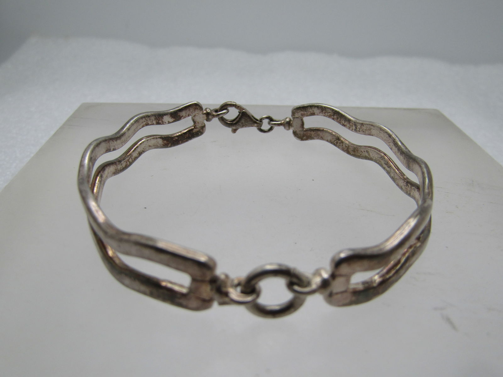 Vintage Sterling Two Piece Wavy Bracelet, 7", 1980's-1990's - 5