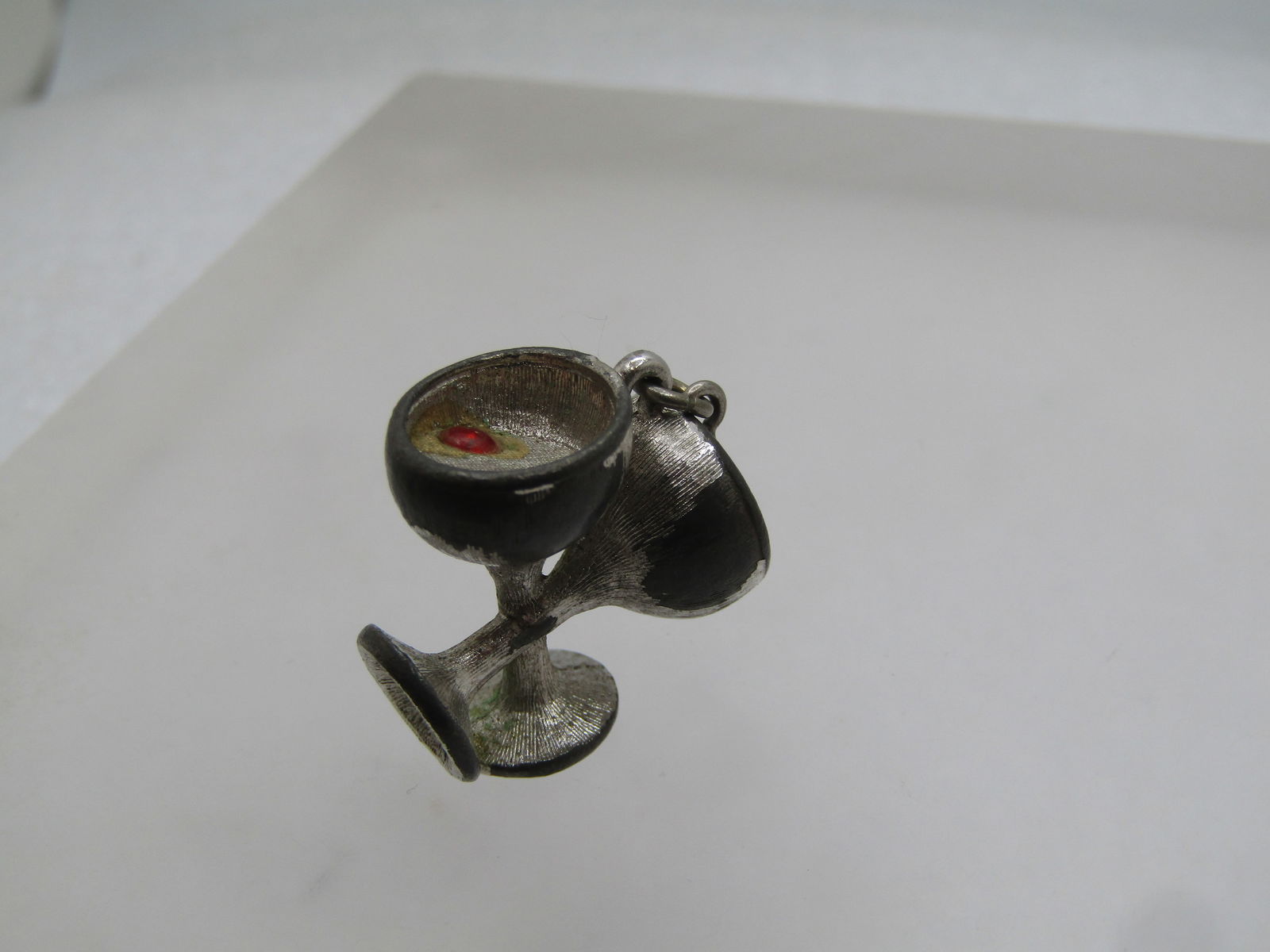 Vintage Monet Champagne Glasses Charm Pendant, 1960's - 3