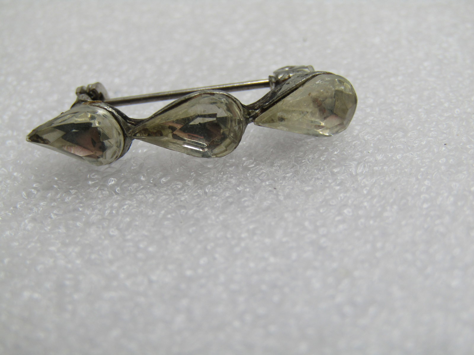 Vintage Triple Pear Rhinestone Brooch, 1940's - 4