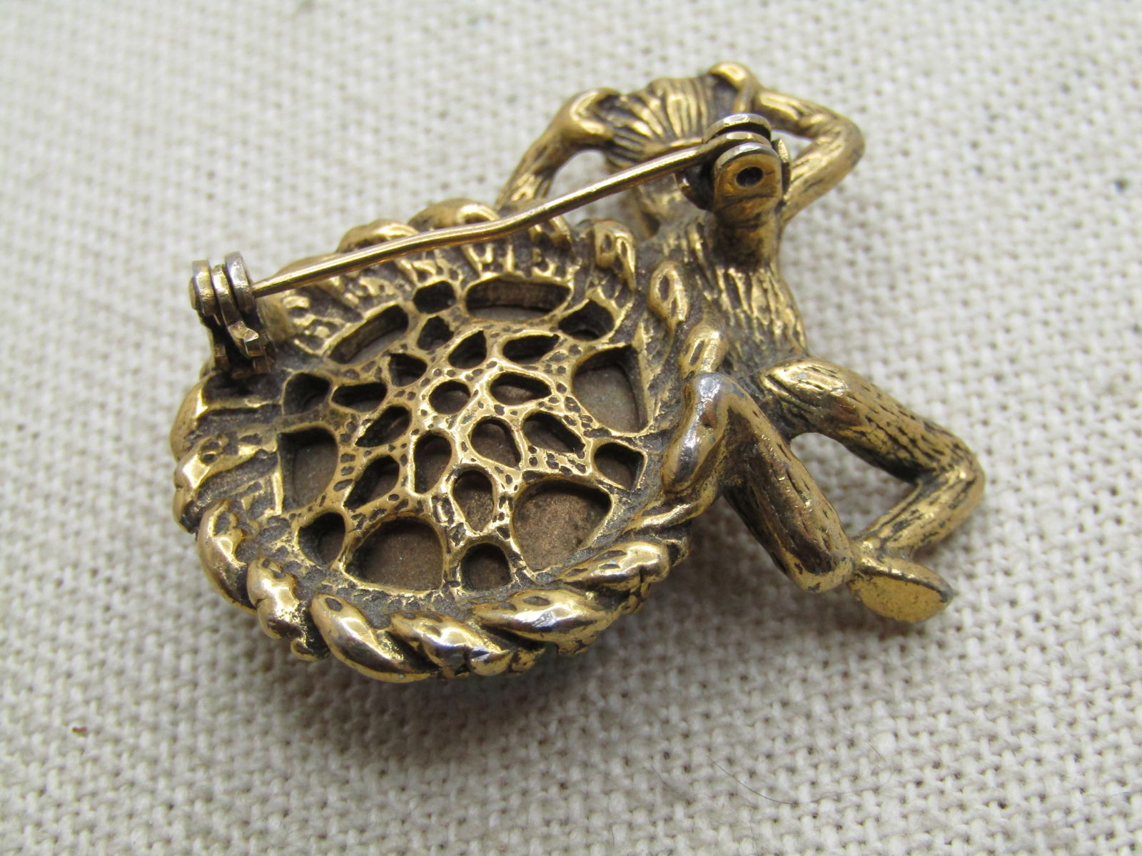 Vintage Posing Figure Large Watermelon Rhinestone Brooch, 1950's-1960's - Unusual/Rare - 5