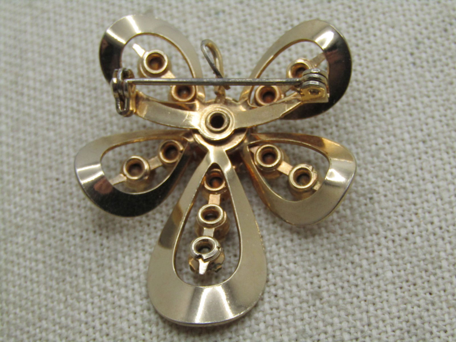 Vintage Cameo Rhinestone Looped Brooch Pendant, 1960's - 5