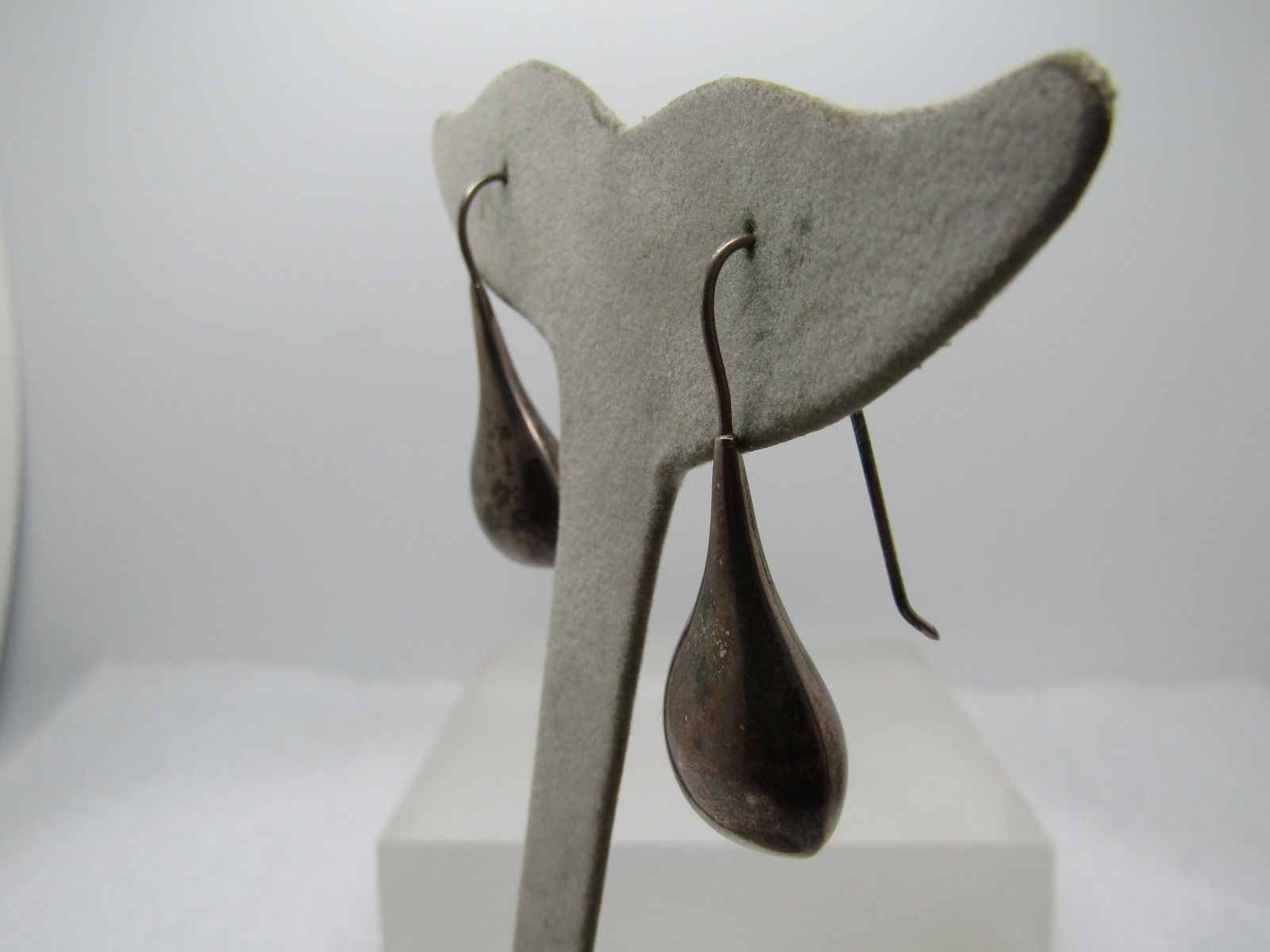 Vintage Sterling Teardrop Earrings, Pierced, 1970's-1980's - 2