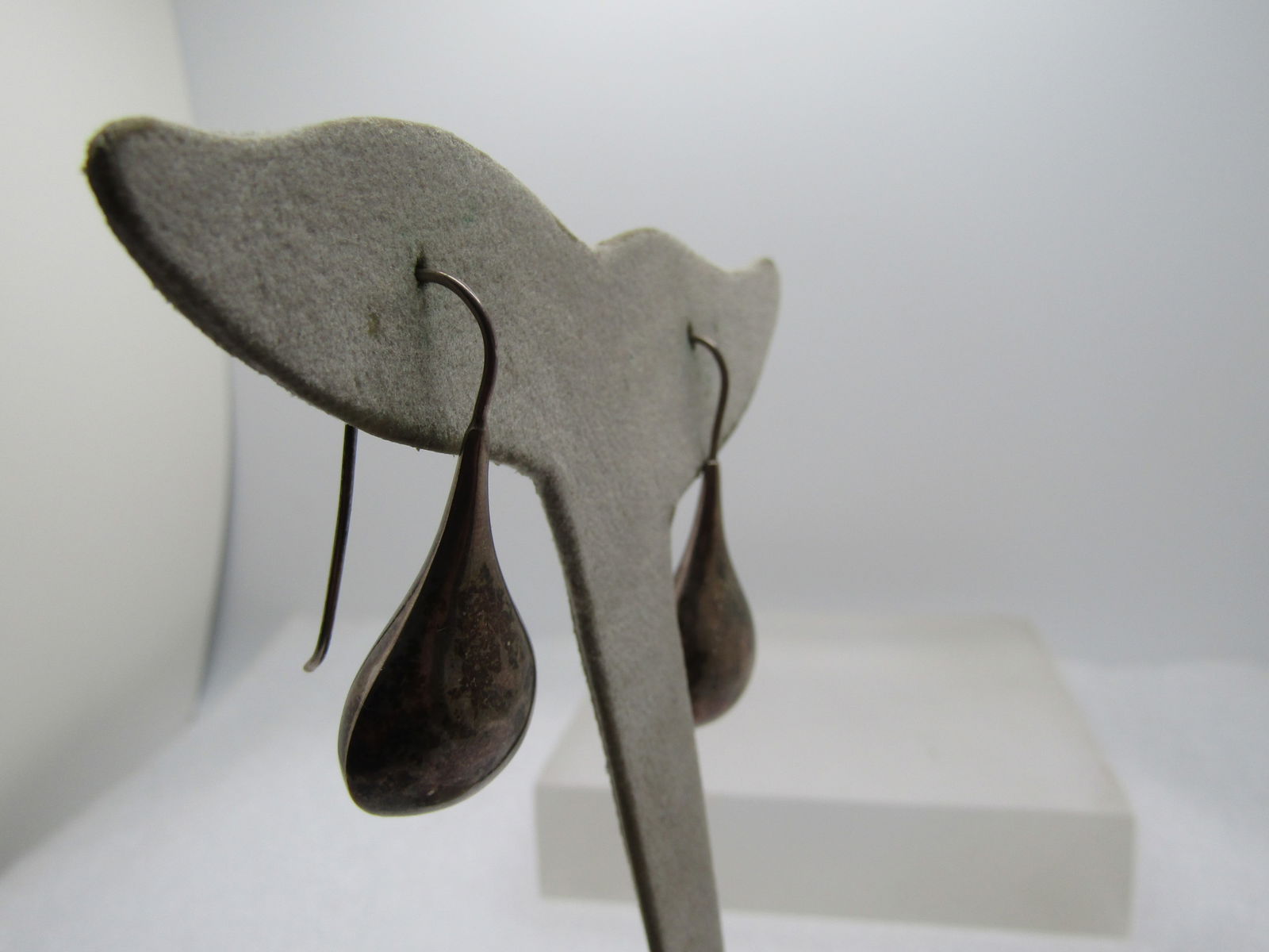 Vintage Sterling Teardrop Earrings, Pierced, 1970's-1980's - 3