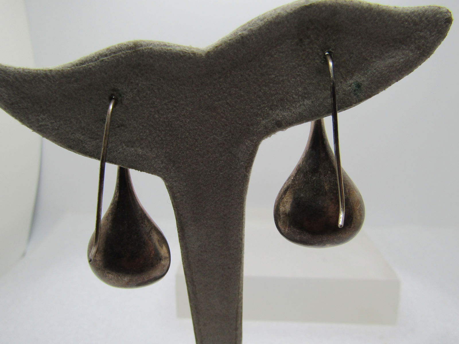 Vintage Sterling Teardrop Earrings, Pierced, 1970's-1980's - 4