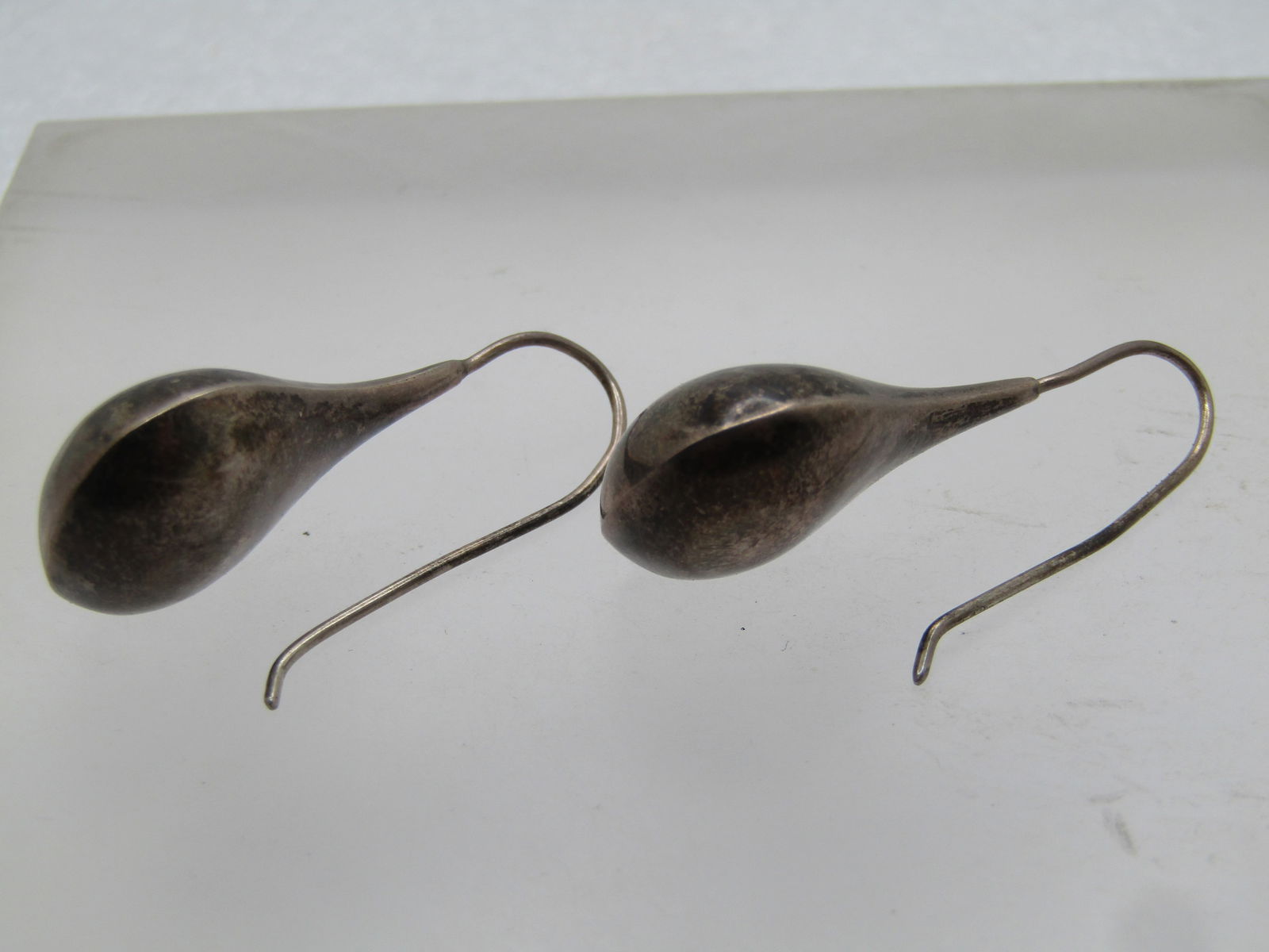 Vintage Sterling Teardrop Earrings, Pierced, 1970's-1980's - 5