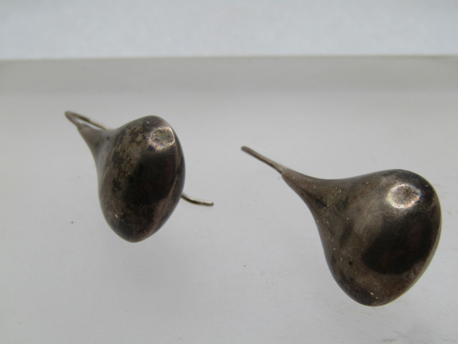 Vintage Sterling Teardrop Earrings, Pierced, 1970's-1980's - 6