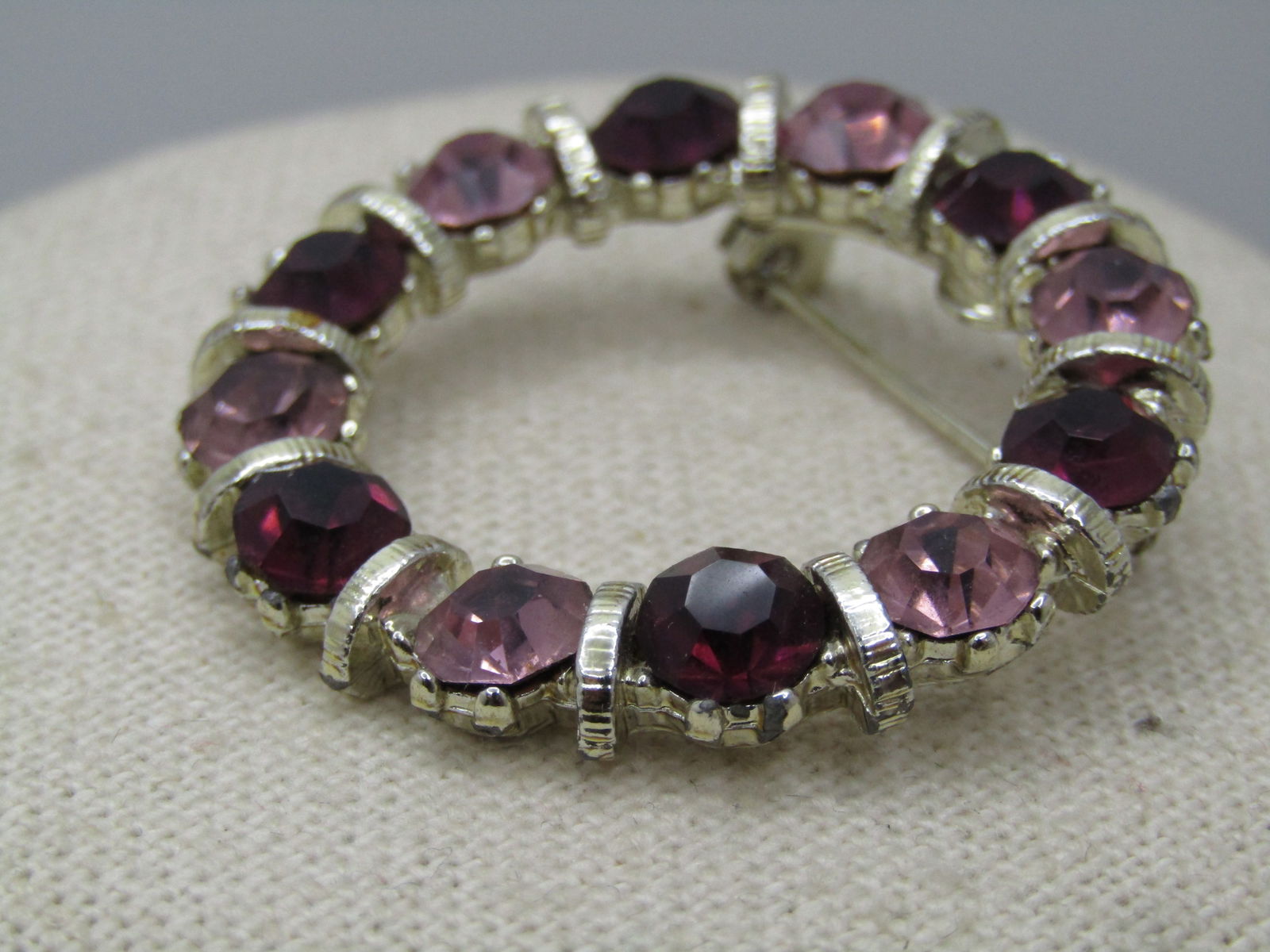 Vintage Purple & Lavender Rhinestone Brooch, 1960's-1970's - 2