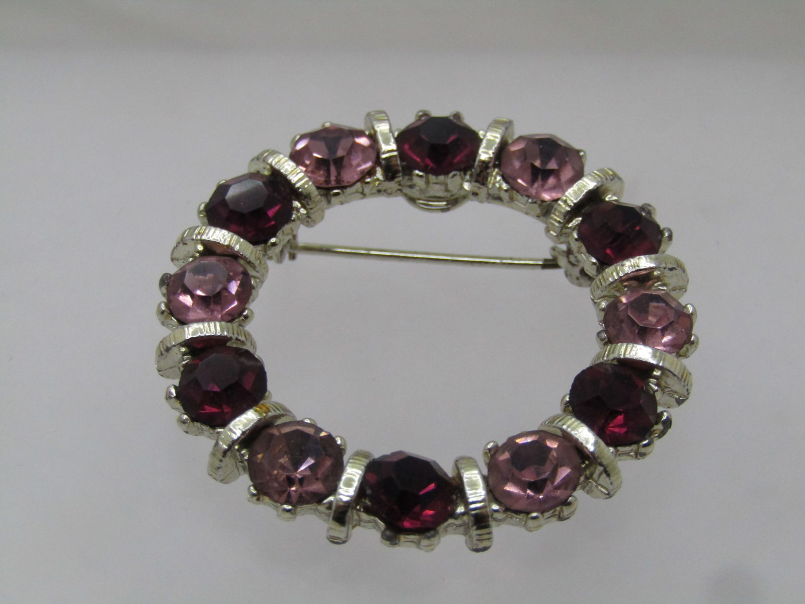 Vintage Purple & Lavender Rhinestone Brooch, 1960's-1970's - 4