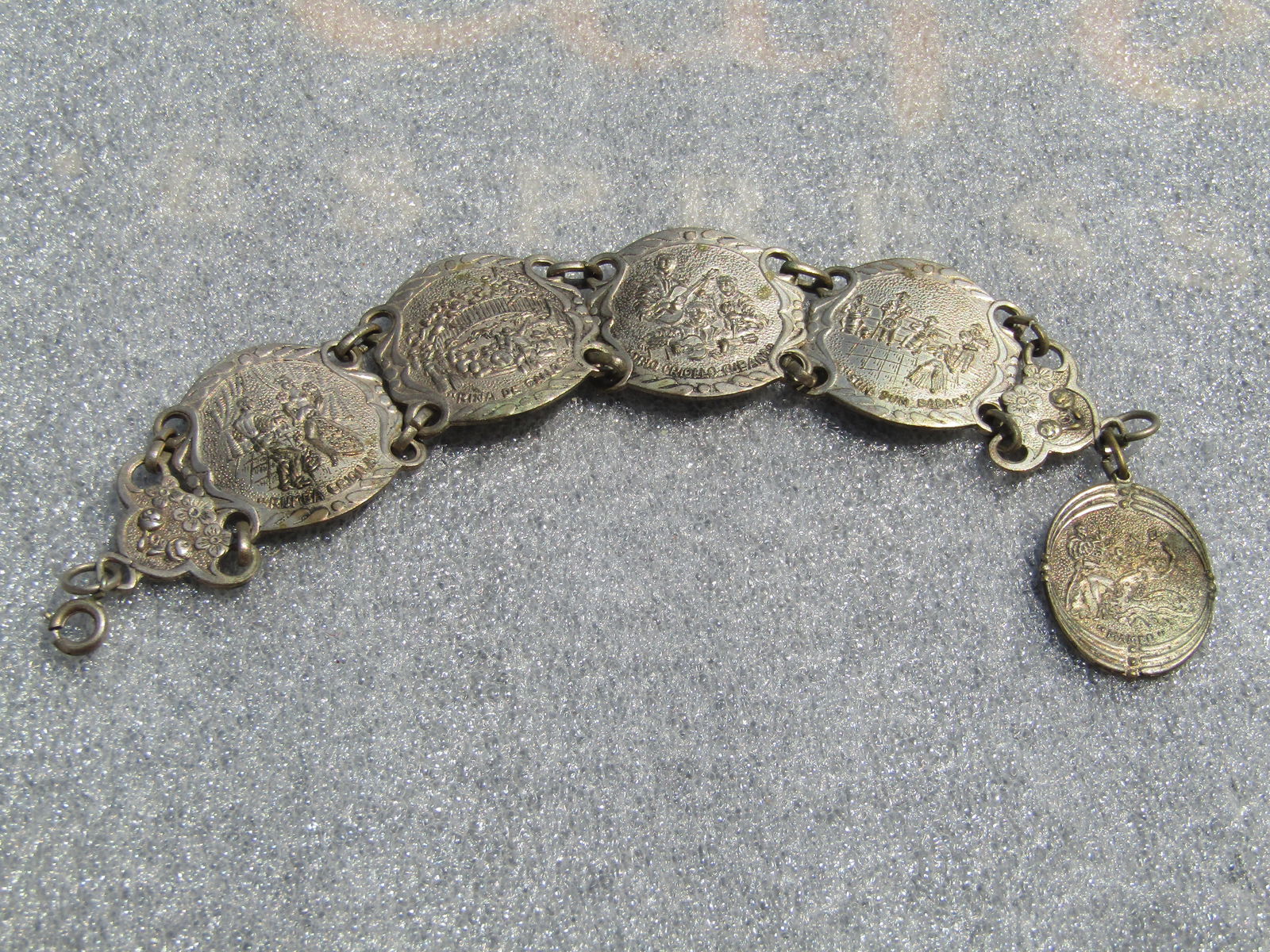 Vintage Criolla Dance Bracelet, 7.5", 1950's, 11,25" Wide - 2