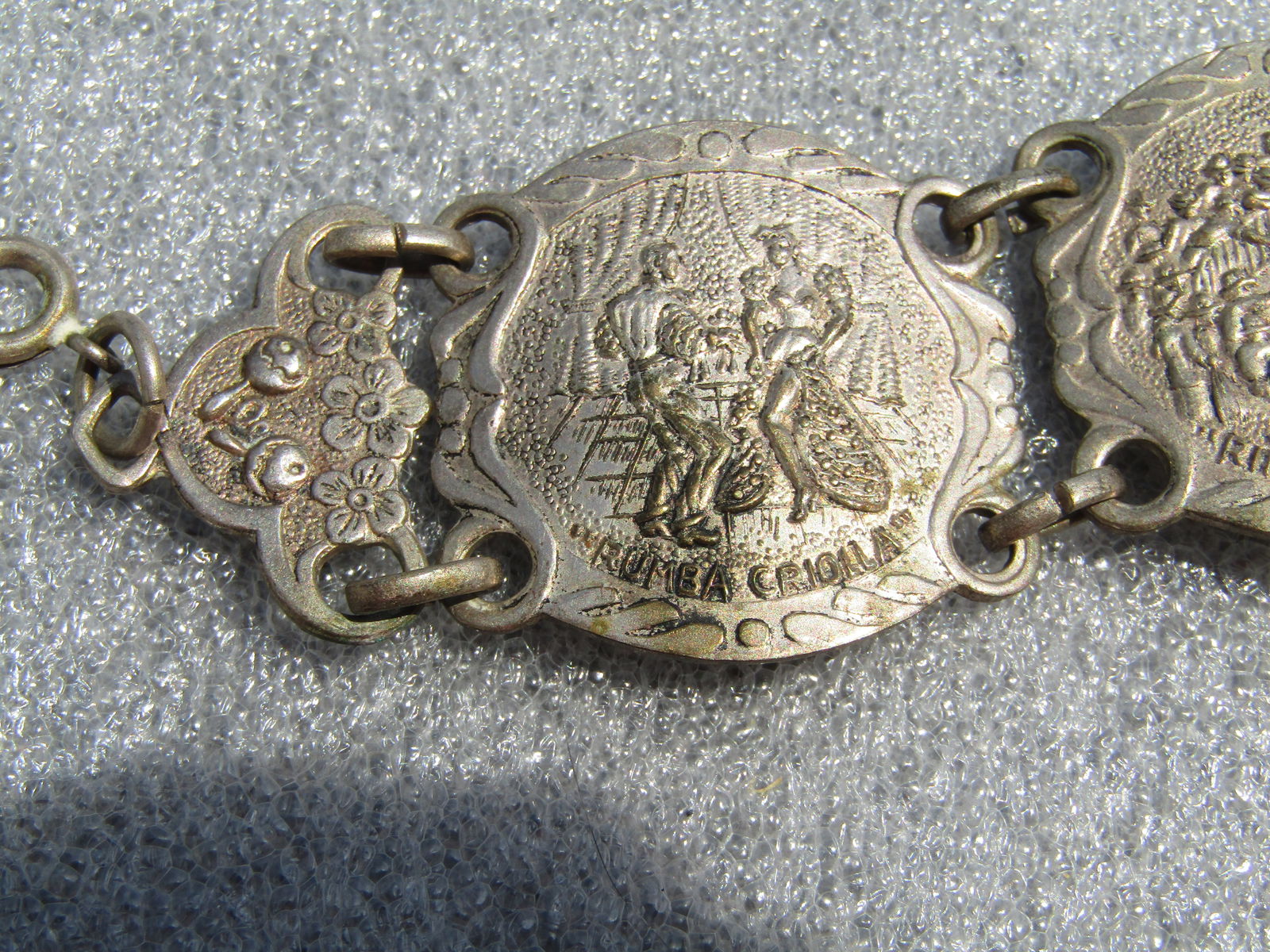 Vintage Criolla Dance Bracelet, 7.5", 1950's, 11,25" Wide - 3