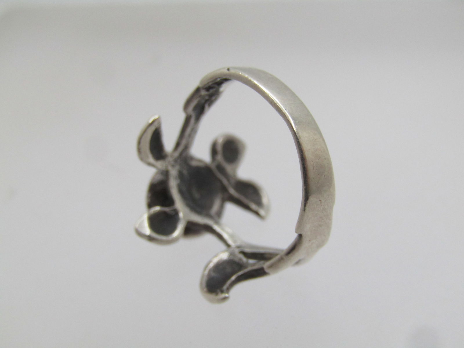Vintage Sterling Rose Ring, Sz. 5, Mexico, 1960's-1970's - 3