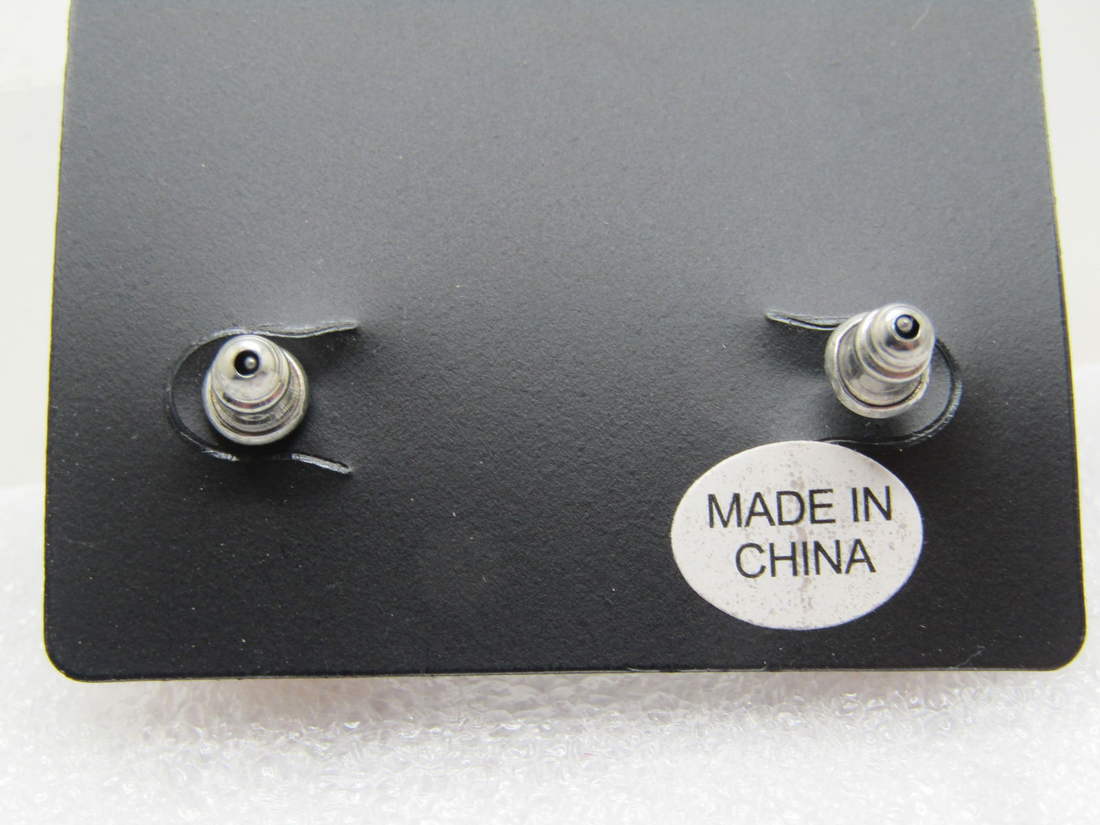 Yellow Rhinestone earrings, Silver Tone, Baseball Like, Pierced - 4