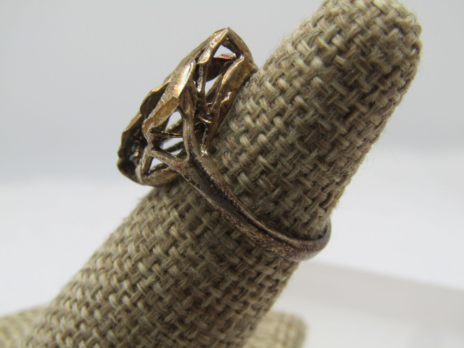 Vintage Pointed Diamond Cut Tiered Ring, Sz. 6, Signed Silpada, 1990's - 2