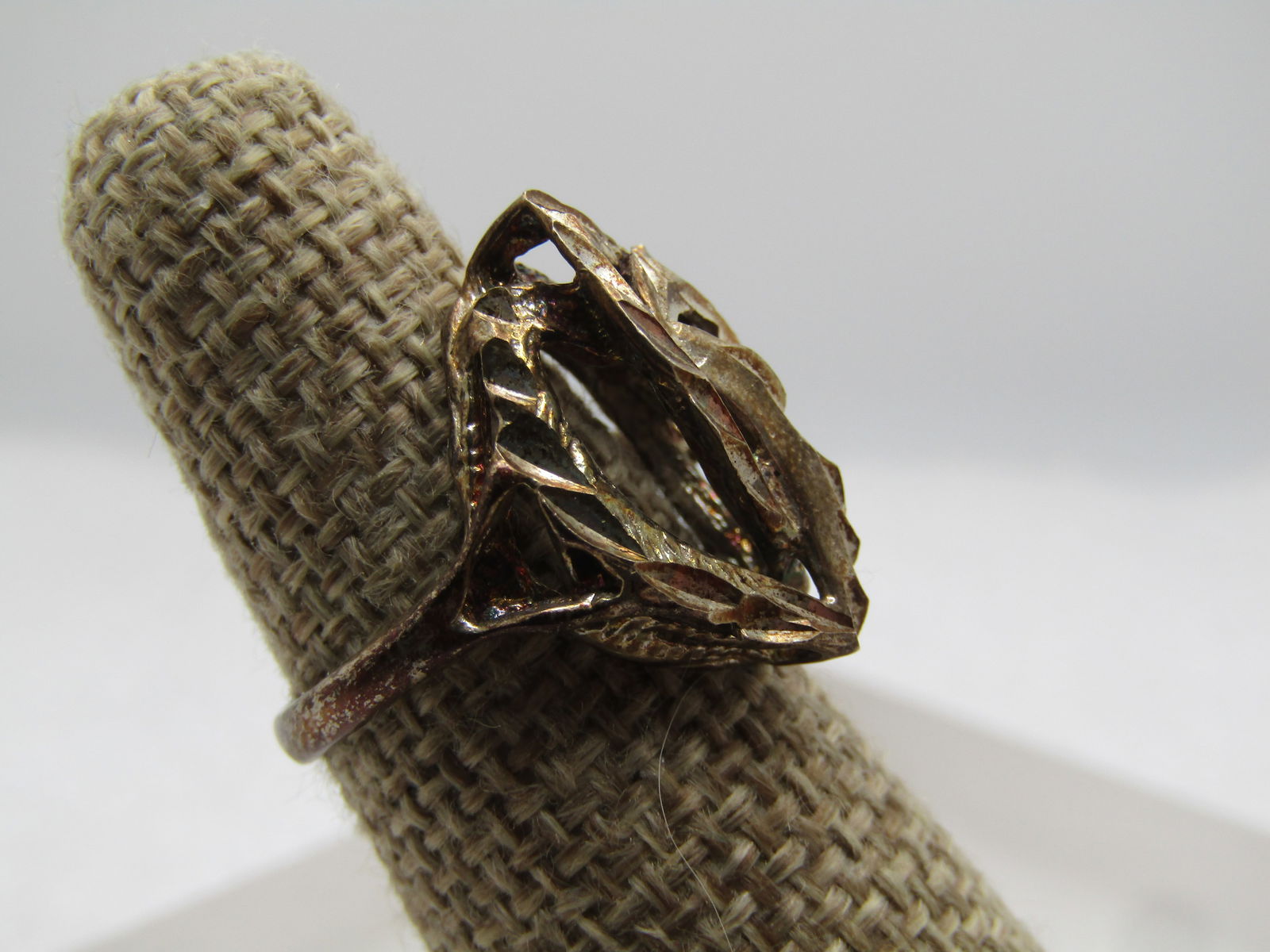 Vintage Pointed Diamond Cut Tiered Ring, Sz. 6, Signed Silpada, 1990's - 3