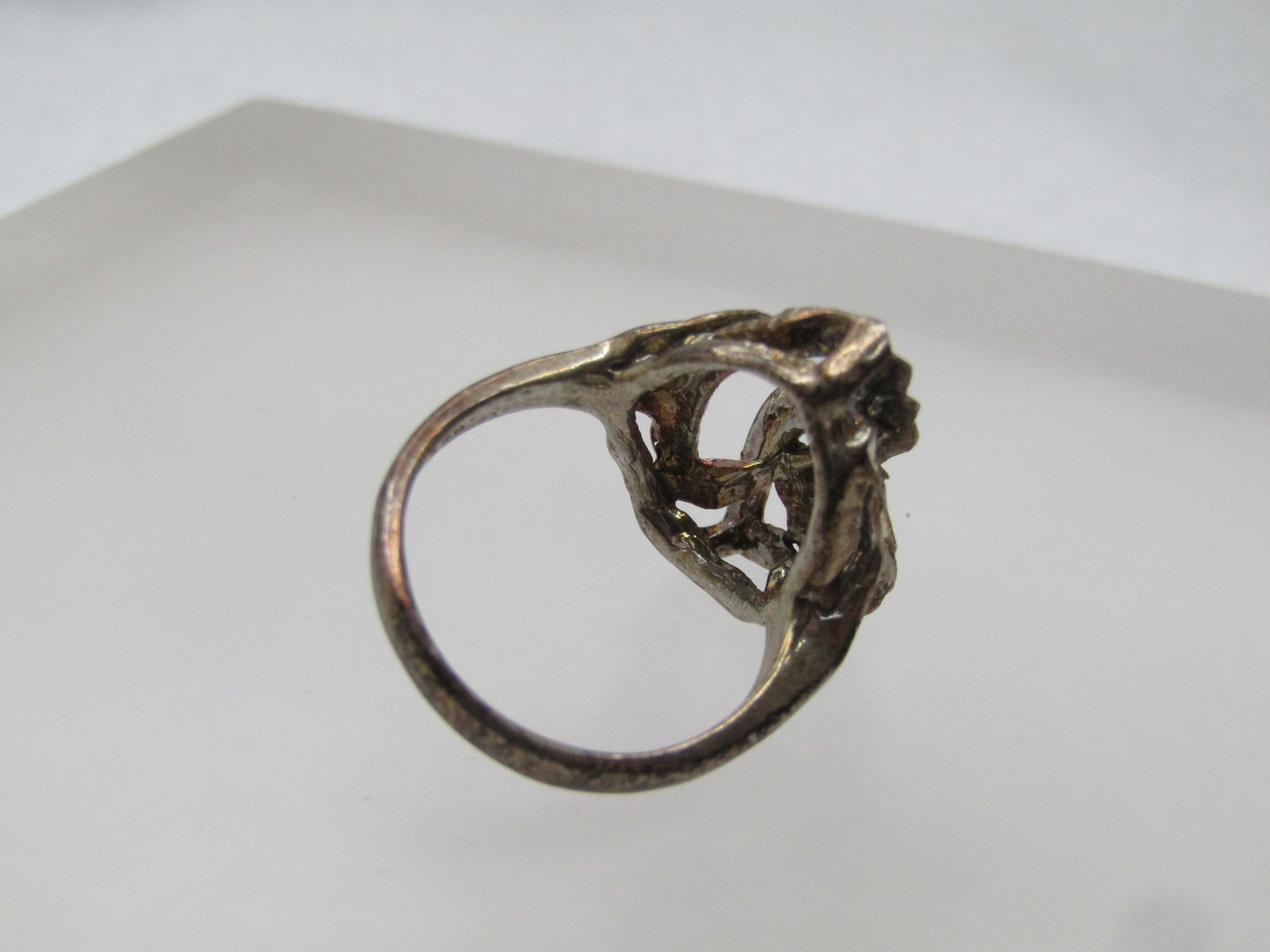 Vintage Pointed Diamond Cut Tiered Ring, Sz. 6, Signed Silpada, 1990's - 4