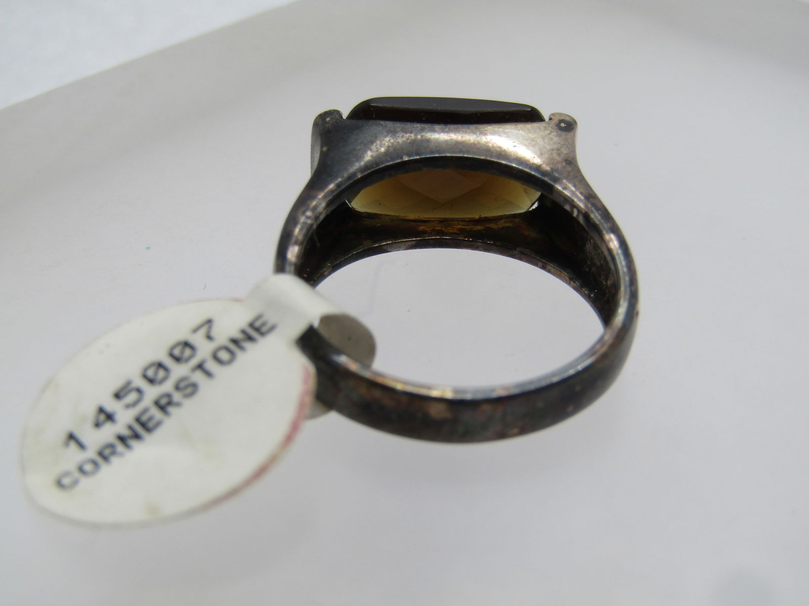 Vintage Brown Honeycomb Faceted Stone Ring, Sz. 7, Premier Designs, 1980's-1990's - 5