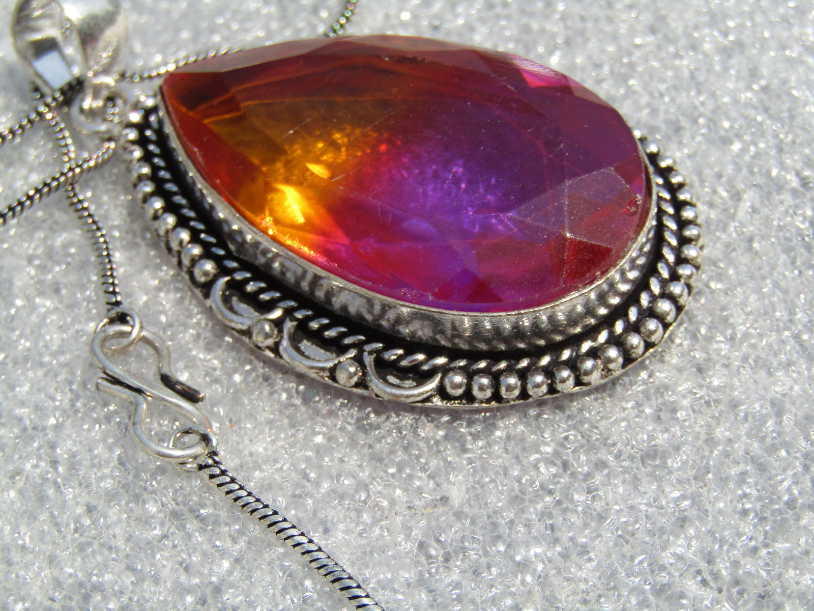 Simulated Ametrine Southwestern Themed Necklace, 19", Modern - 4