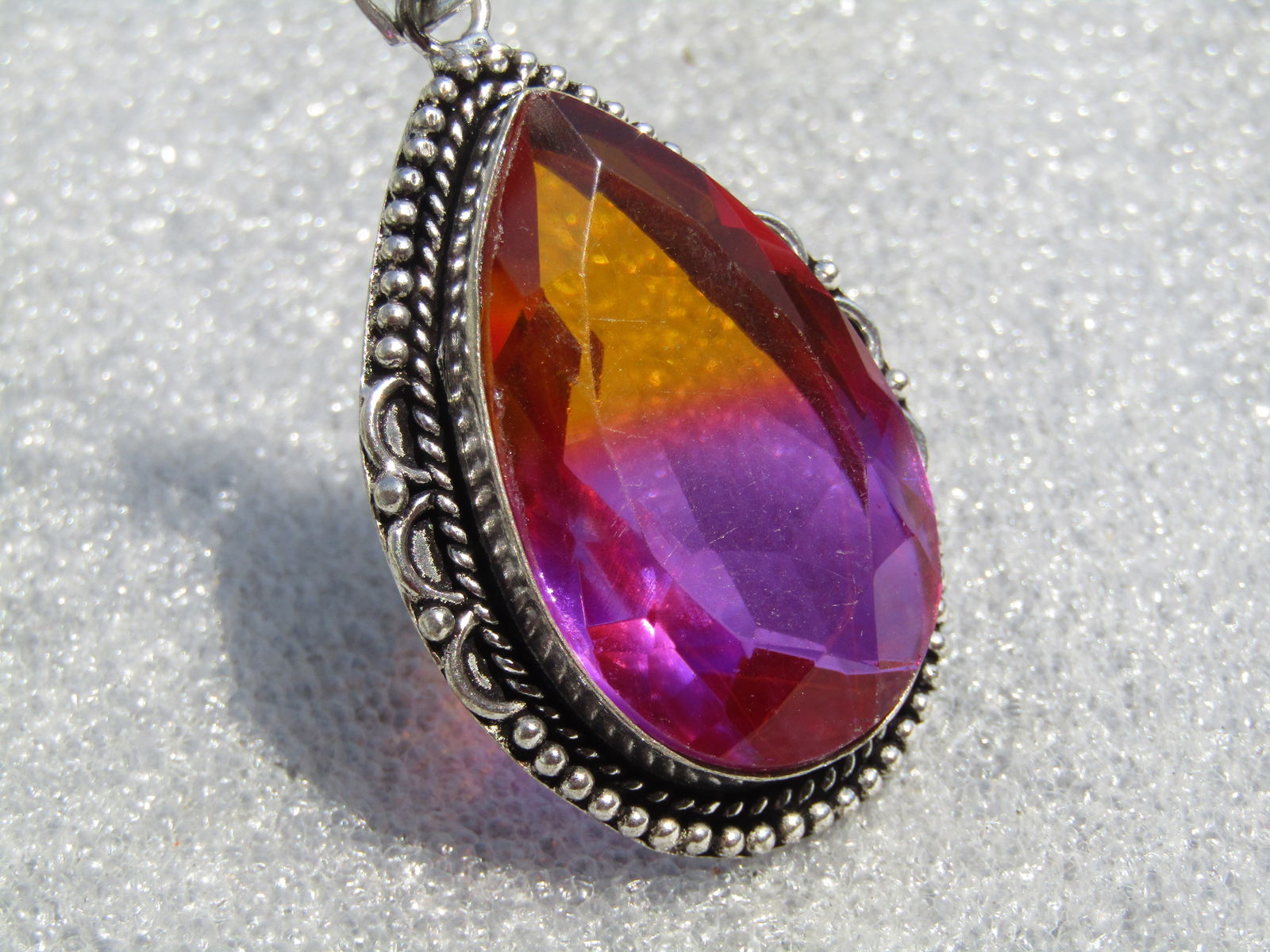 Simulated Ametrine Southwestern Themed Necklace, 19", Modern - 5