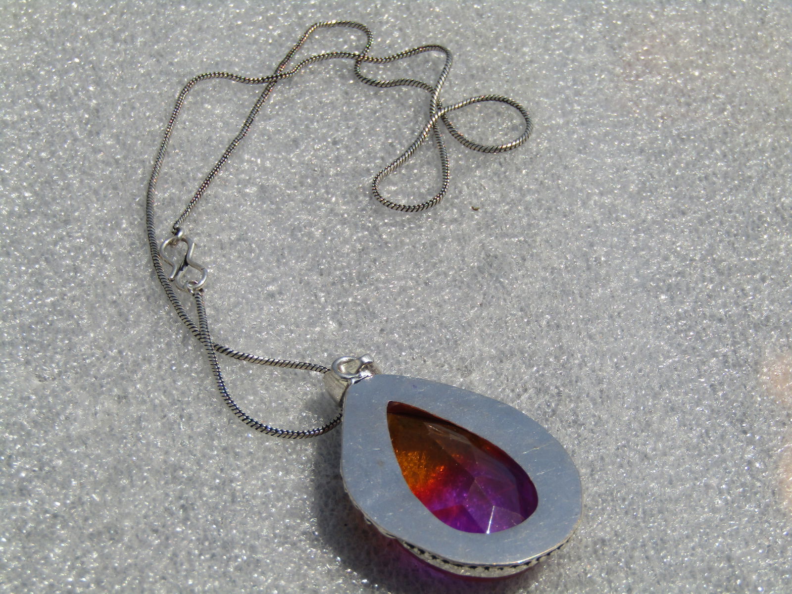 Simulated Ametrine Southwestern Themed Necklace, 19", Modern - 6