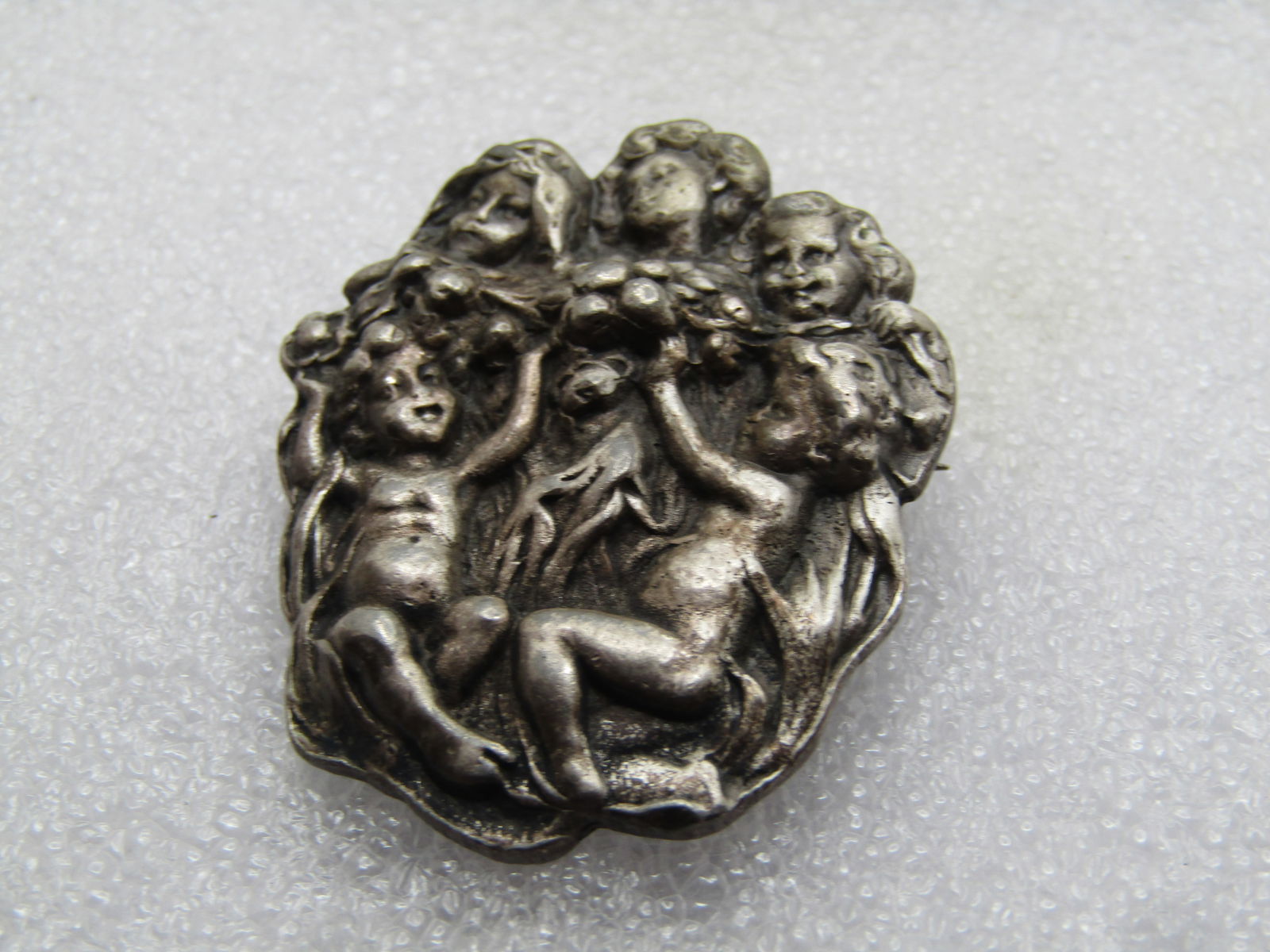 Vintage Pewter Cherub/Children Brooch, 1960's-1970's - 6