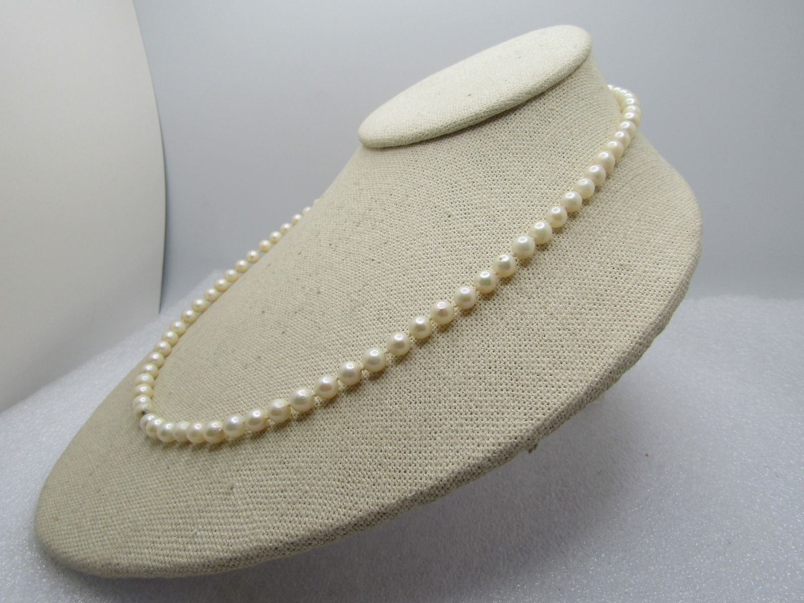 Vintage 5mm Faux Pearl Necklace, 18", 1960's-1970's, - 2