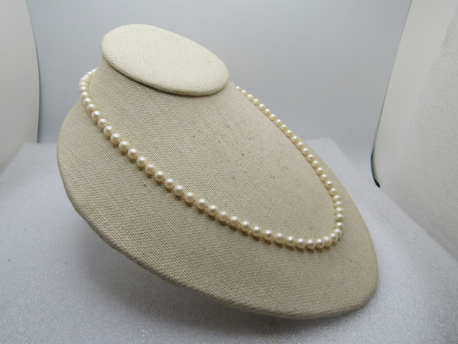 Vintage 5mm Faux Pearl Necklace, 18", 1960's-1970's, - 3