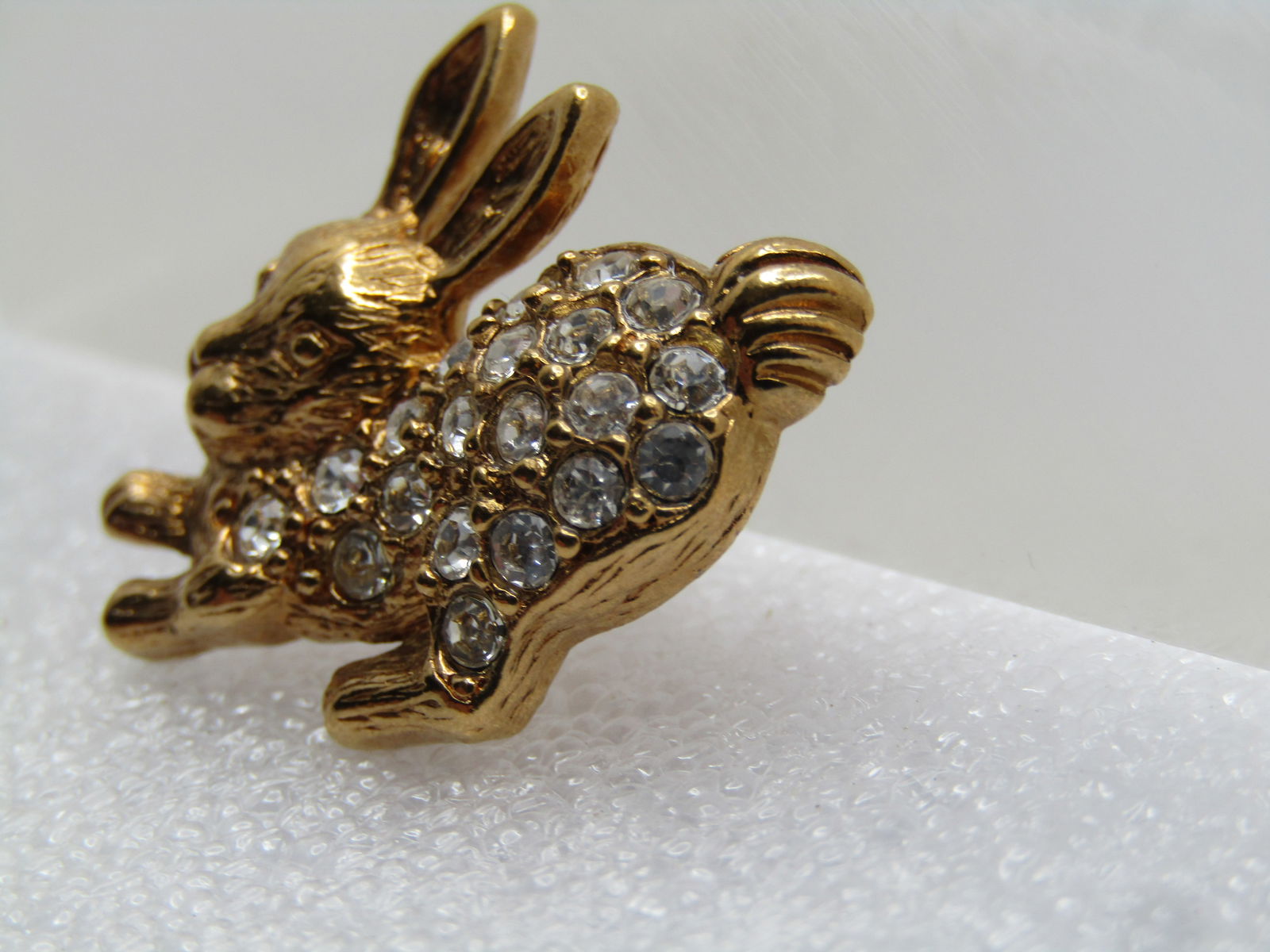 Vintage Rhinestone Rabbit Tack Pin, Avon, 1970's - 3