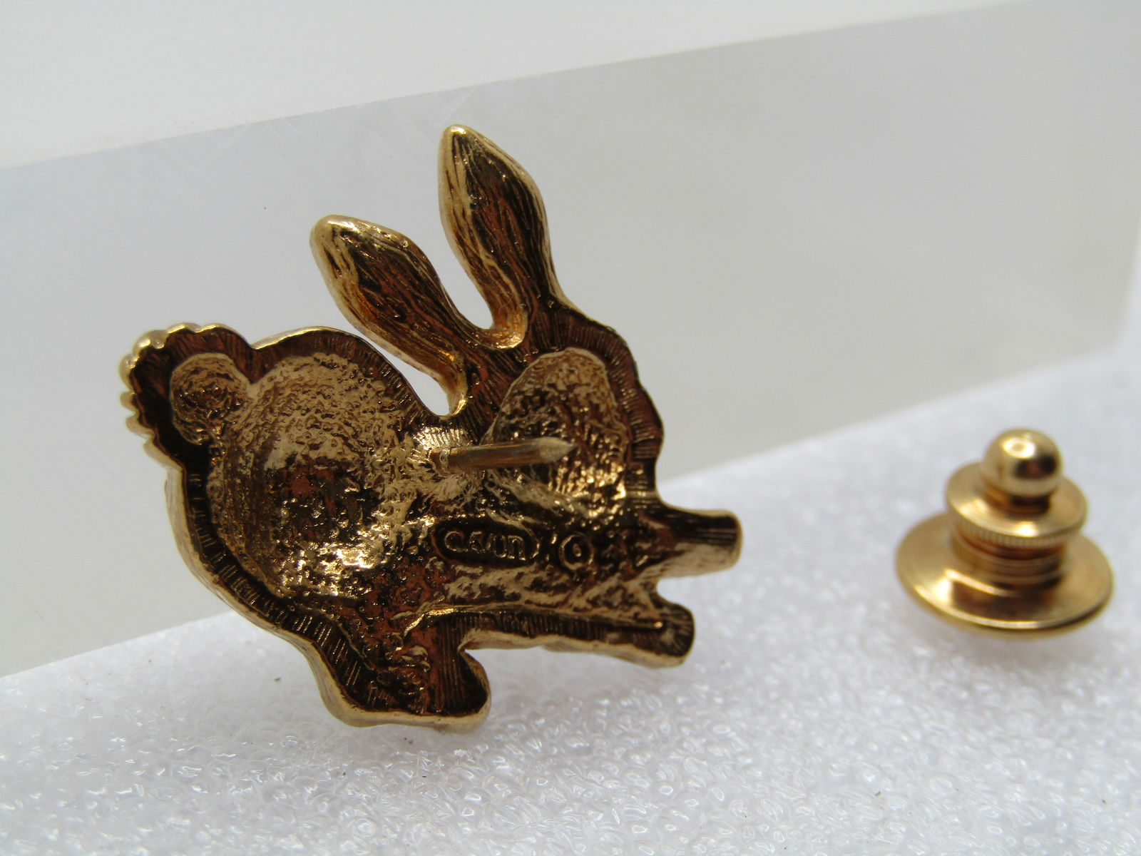 Vintage Rhinestone Rabbit Tack Pin, Avon, 1970's - 4