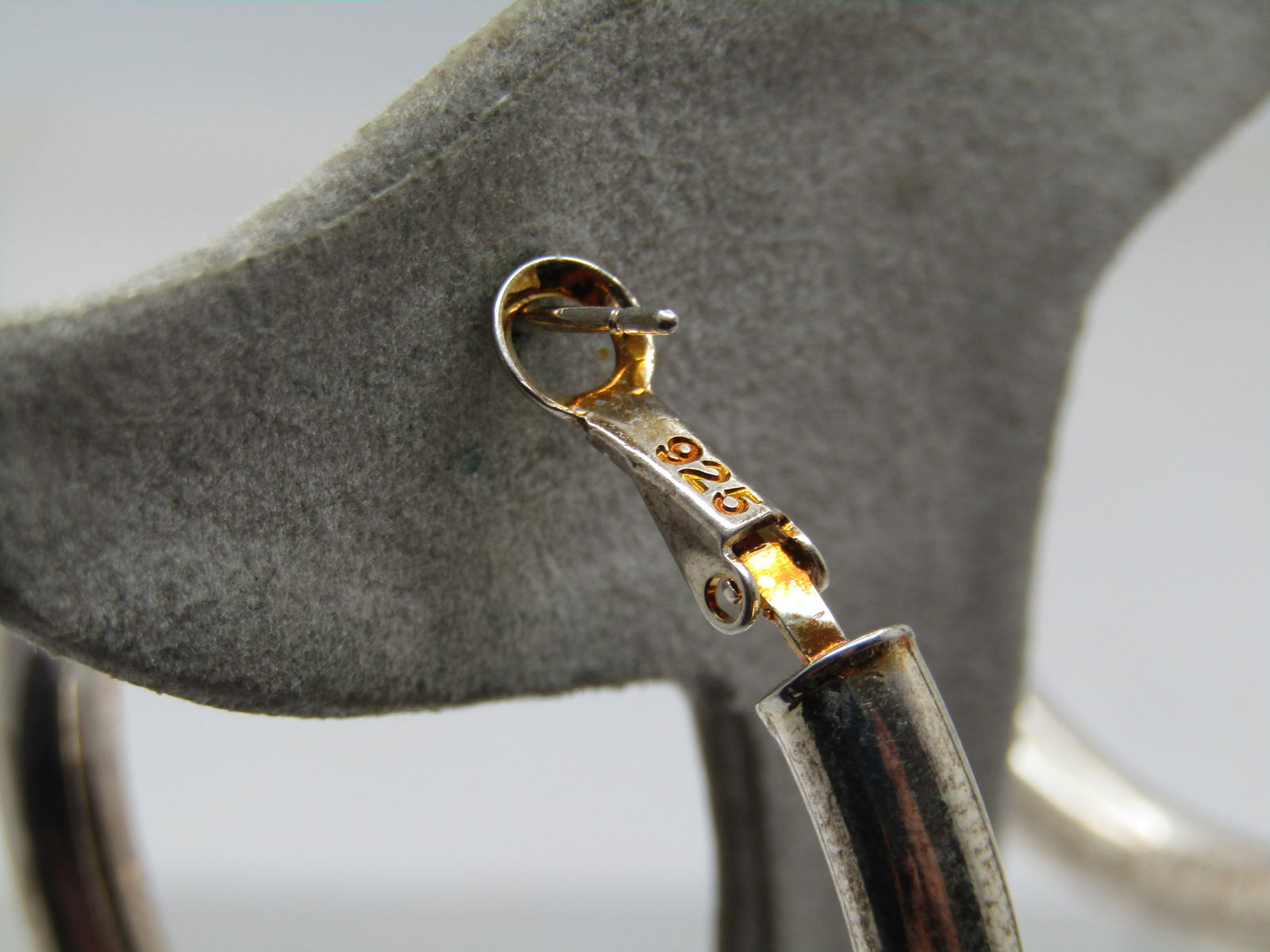 Vintage 4.5mm Hoop Earrings 2", Silver Plated, 1980's-1990's - 4