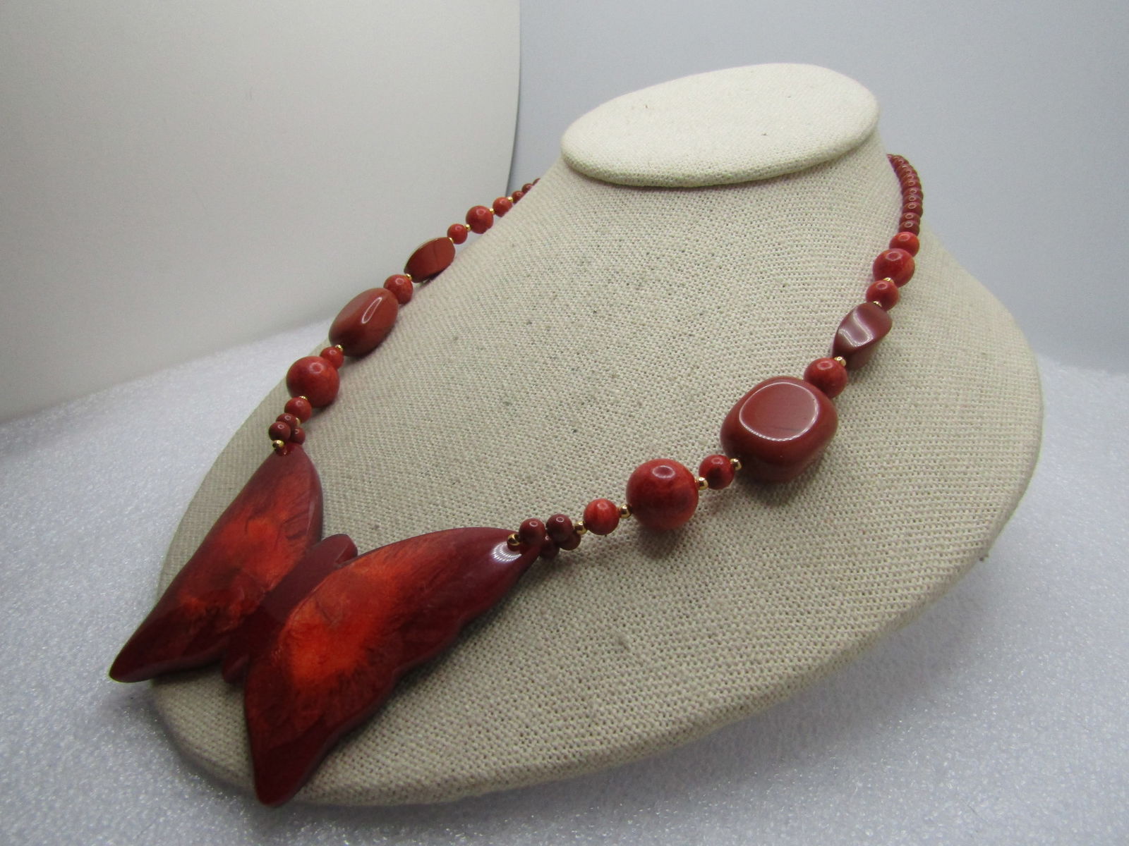 Vintage Butterfly Necklace, Lee Sands, 1980's, 18" - 2