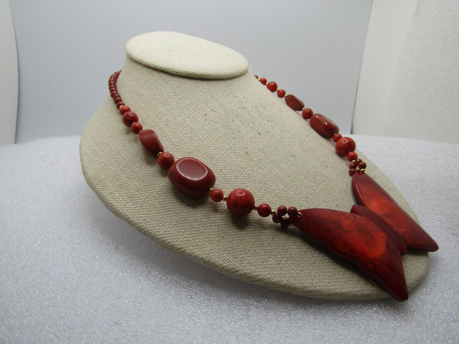 Vintage Butterfly Necklace, Lee Sands, 1980's, 18" - 3