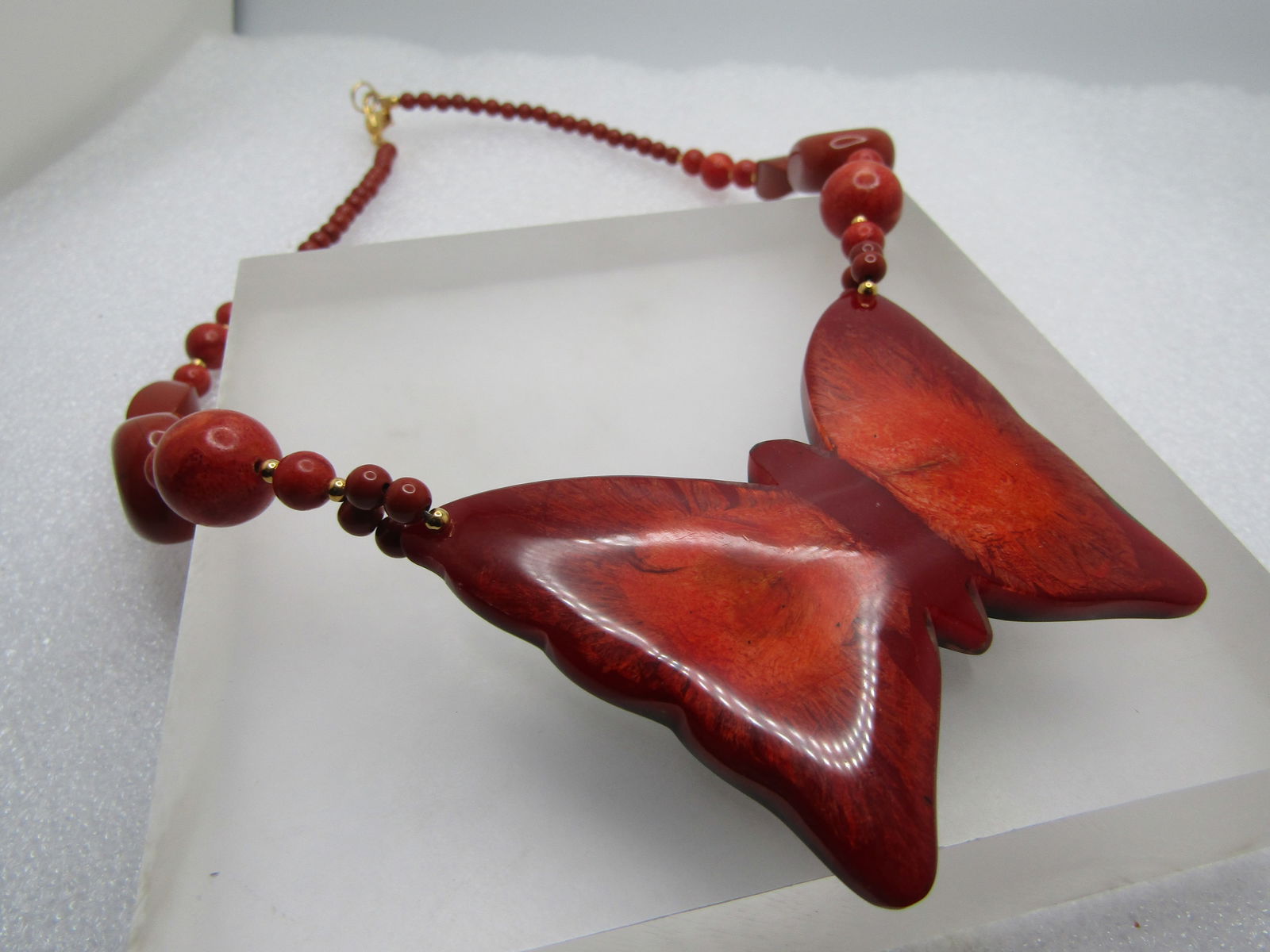 Vintage Butterfly Necklace, Lee Sands, 1980's, 18" - 5