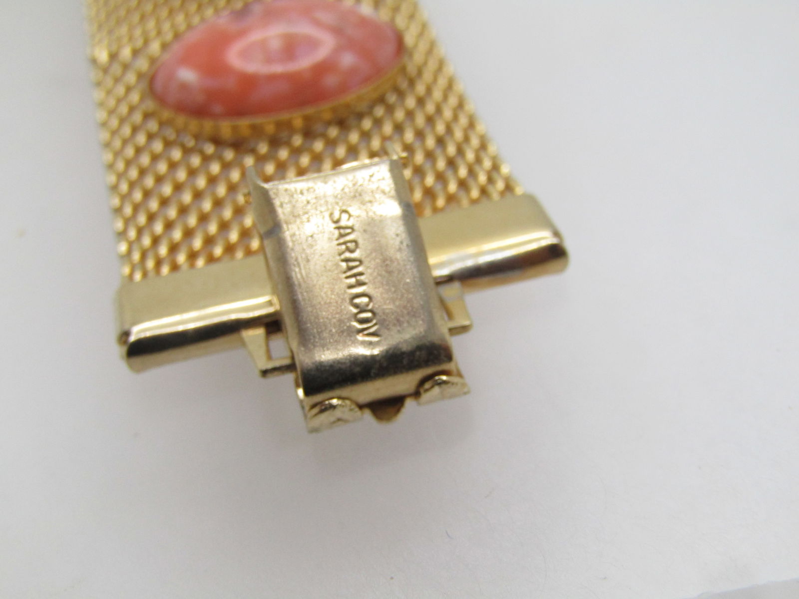 Vintage Faux Agate Mesh Bracelet, 7.5", Sarah Coventry, 1960's-1970's - 5