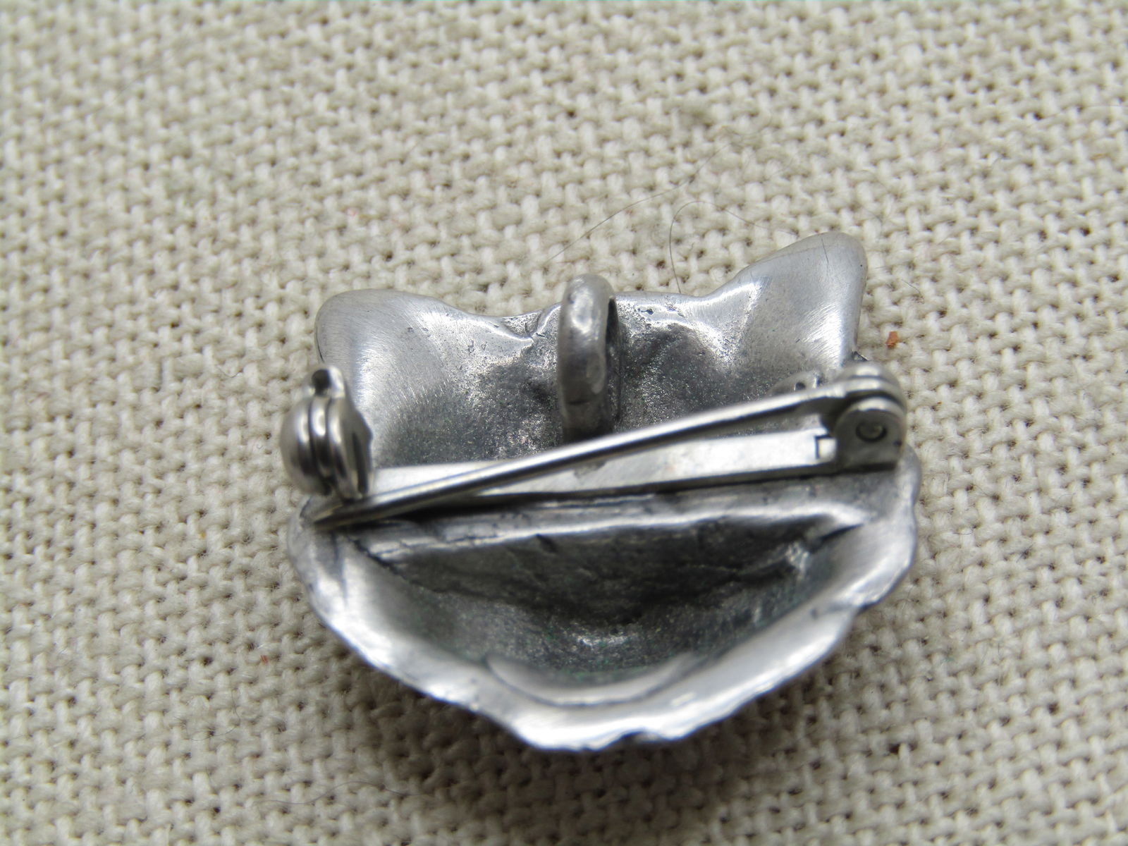 Vintage Pewter Cat Face Brooch/Pendant 1970's-1980's, Signed. - 5
