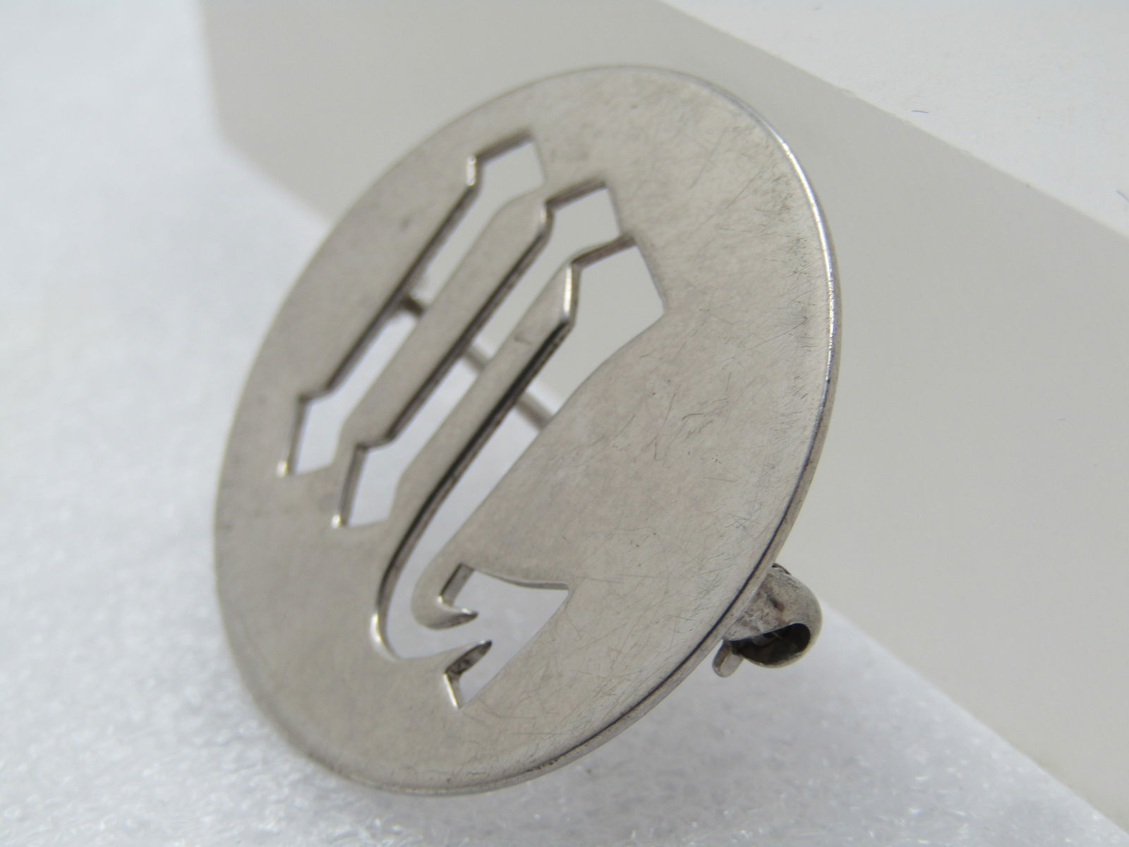 Vintage Sterling Initial W Brooch, Signed WRE, 1960's-1970's - 2