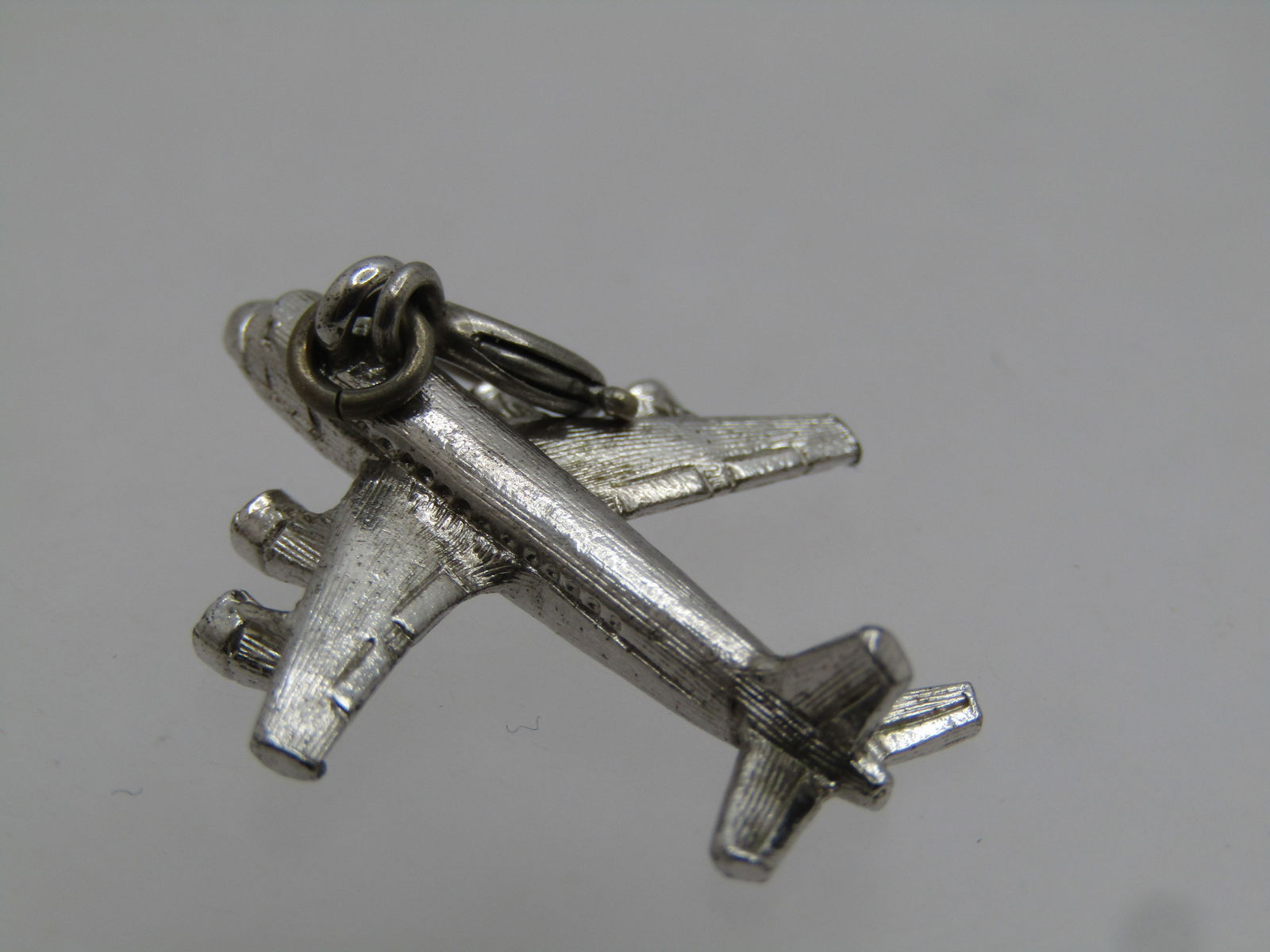 Vintage Monet Airplane Charm/Pendant, Spring Ring, 1960's - 3